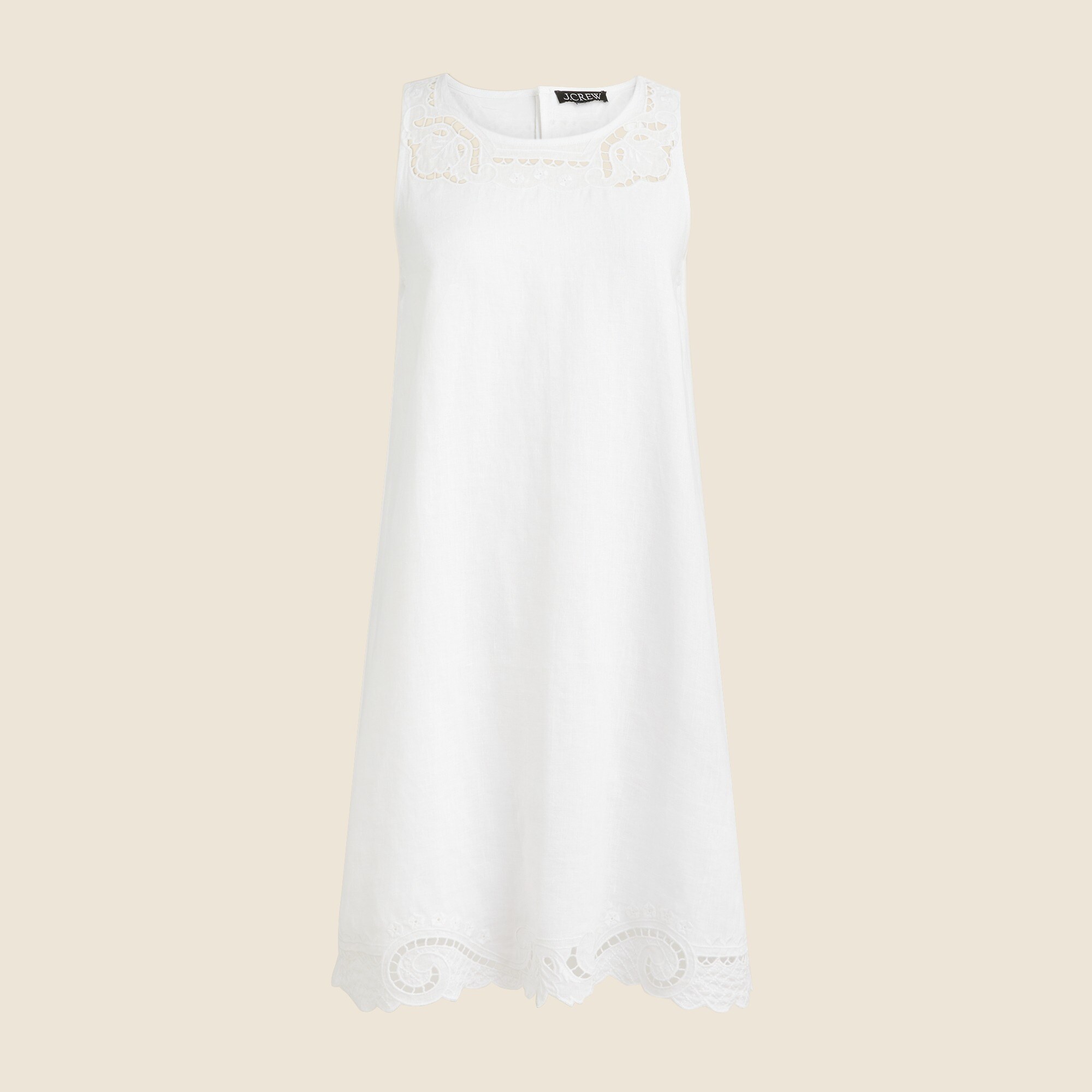 Maxine eyelet shift dress in linen