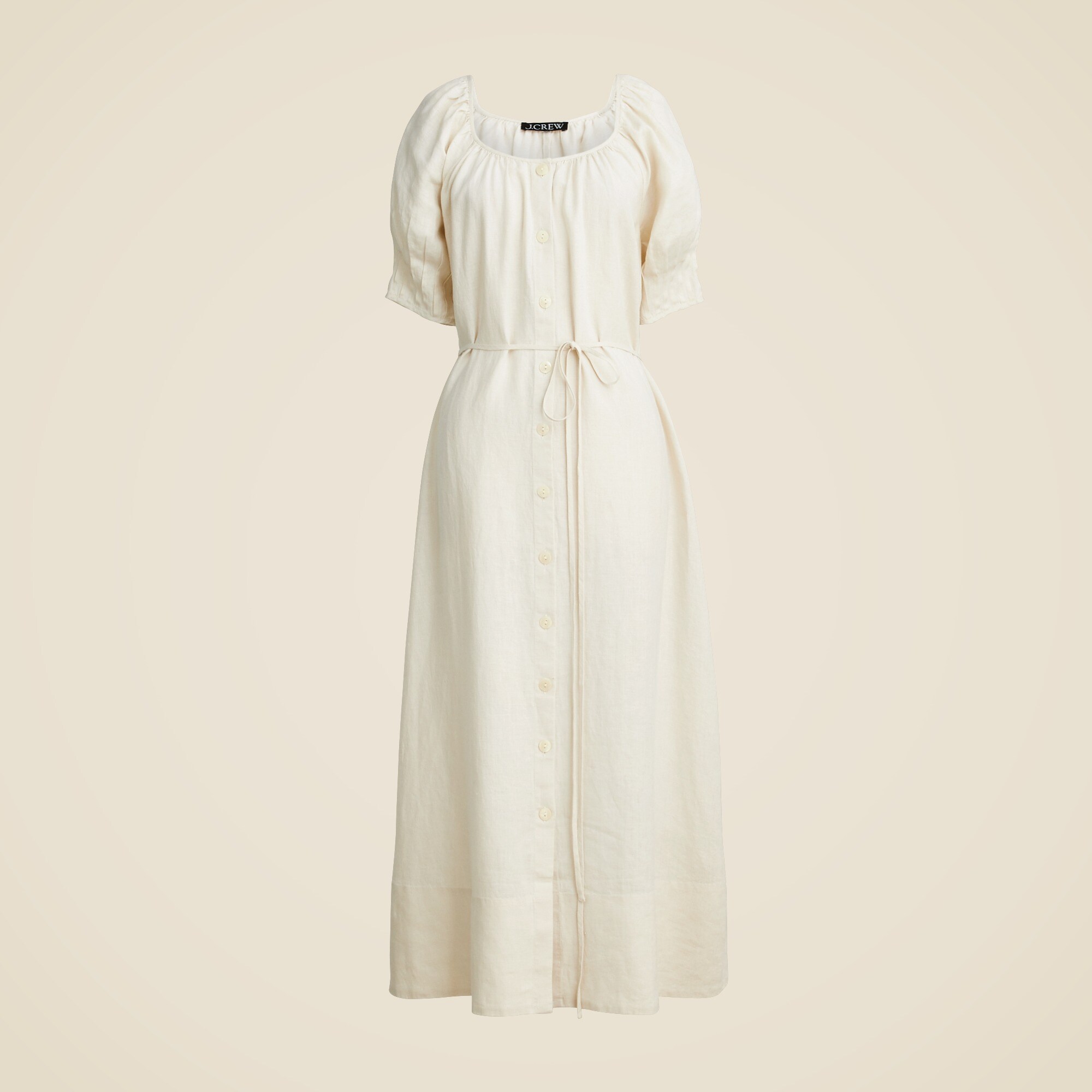 Button-up Midi Dress In Linen For Women | J.Crew