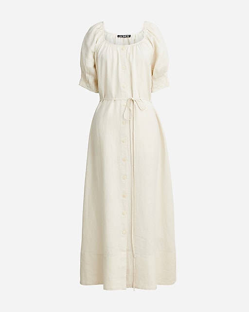 womens Button-up midi dress in linen