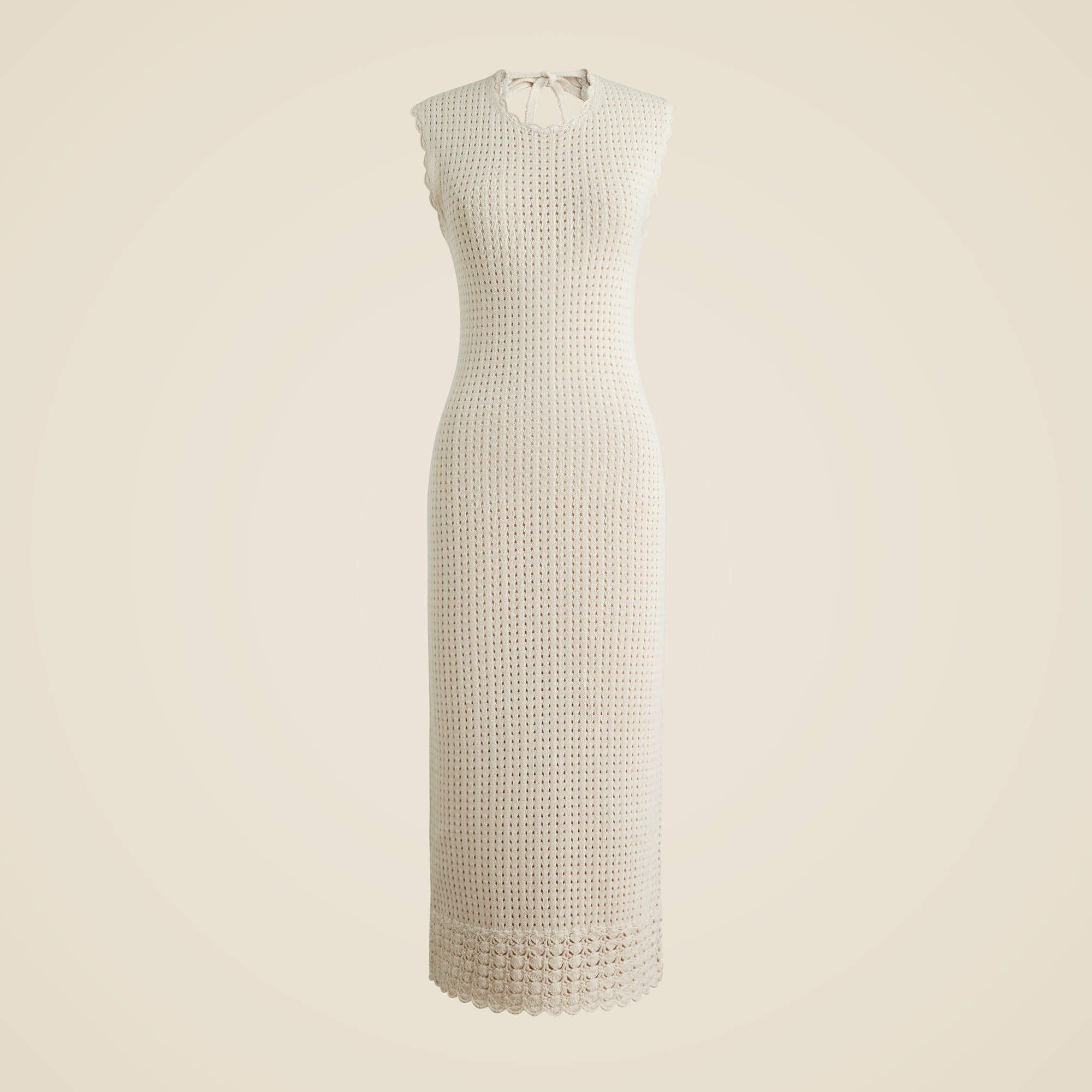 Crochet open-back midi dress