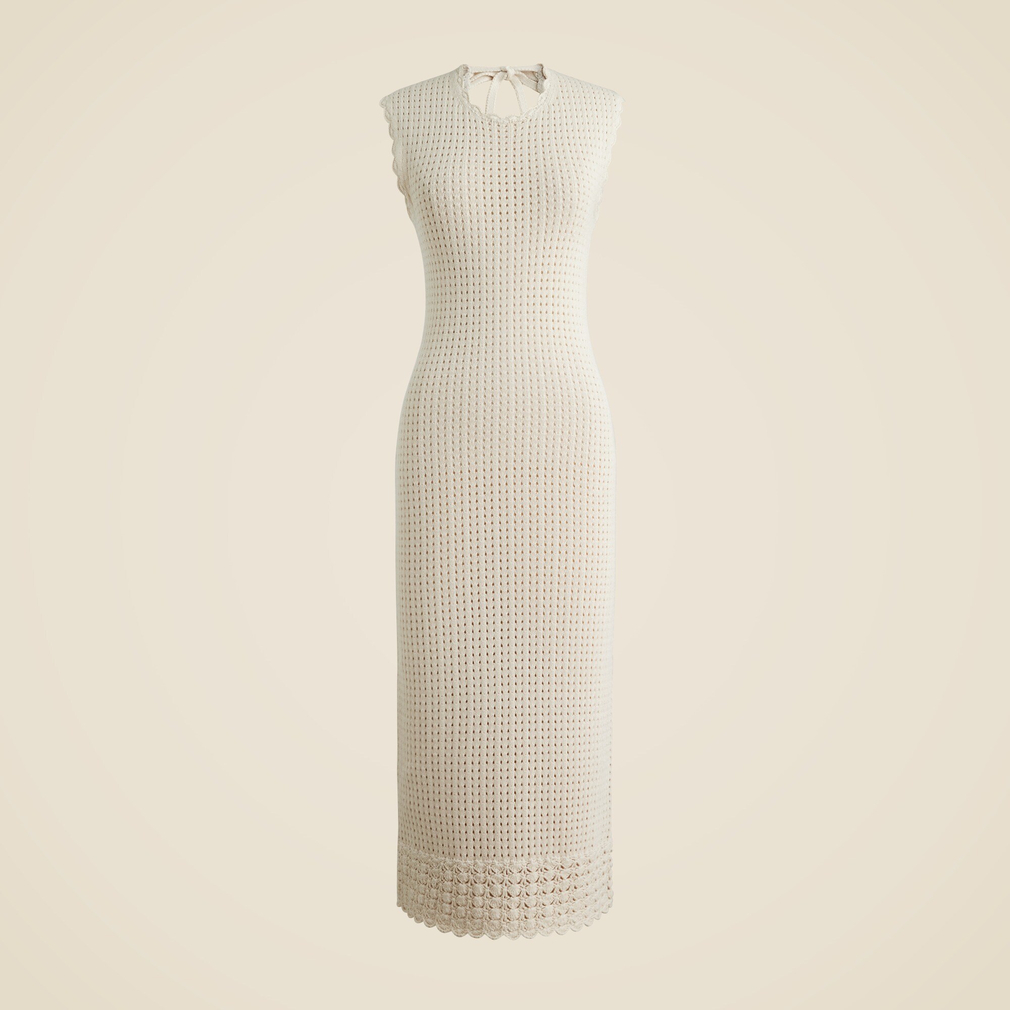 Crochet open-back midi dress