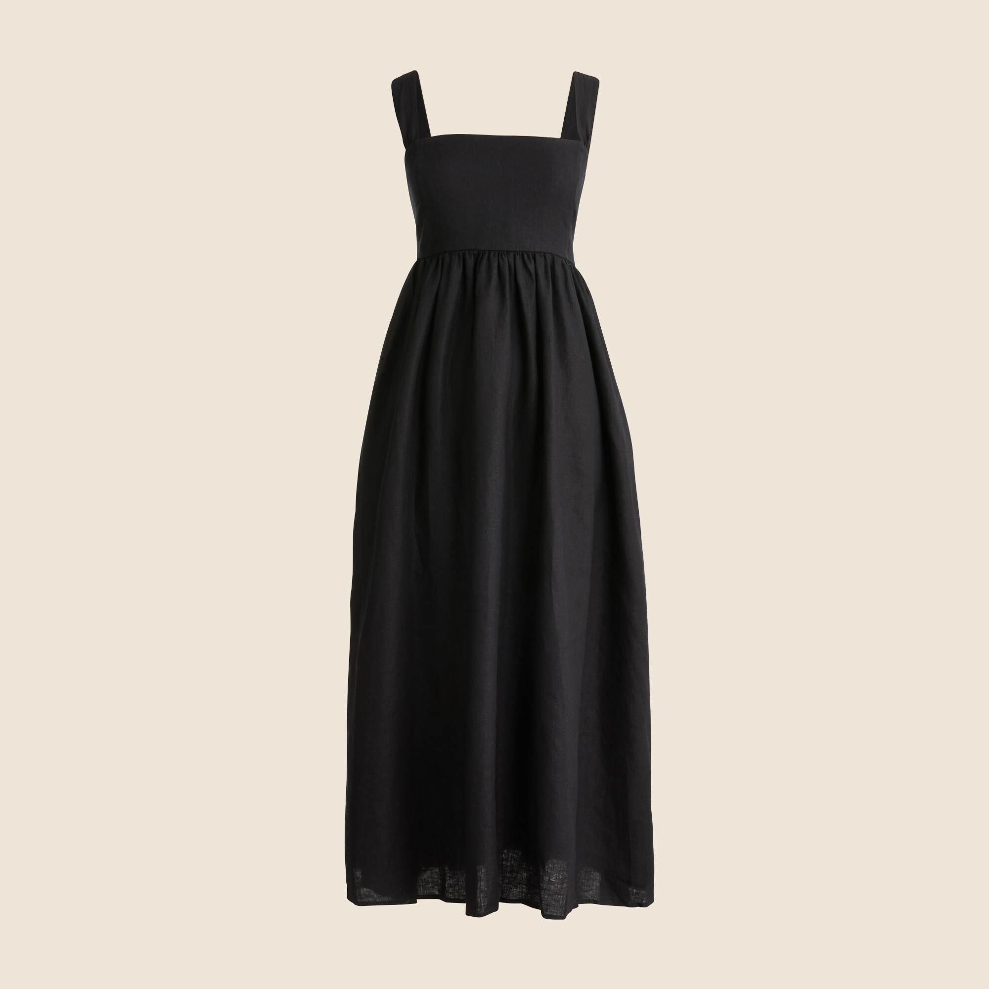 Squareneck midi dress in linen