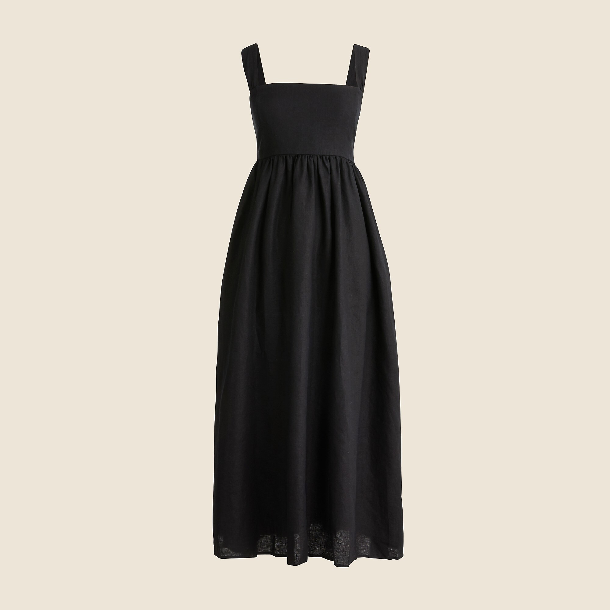 Squareneck midi dress in linen
