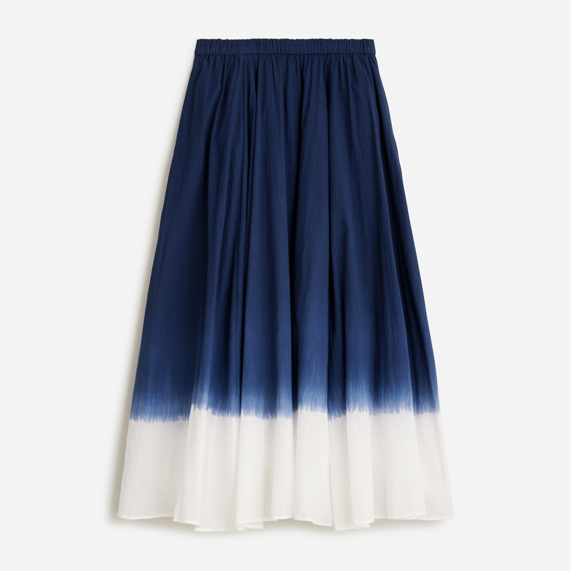 womens Pull-on midi skirt in dip-dyed cotton voile
