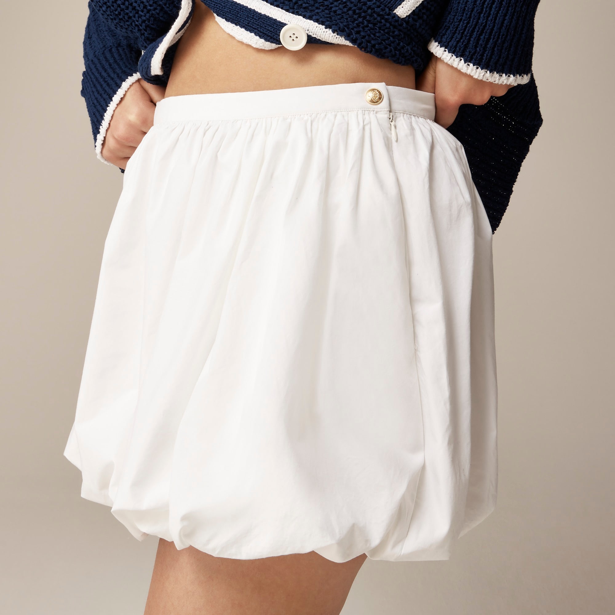 Mini Bubble-hem Skirt In Cotton Poplin For Women | J.Crew