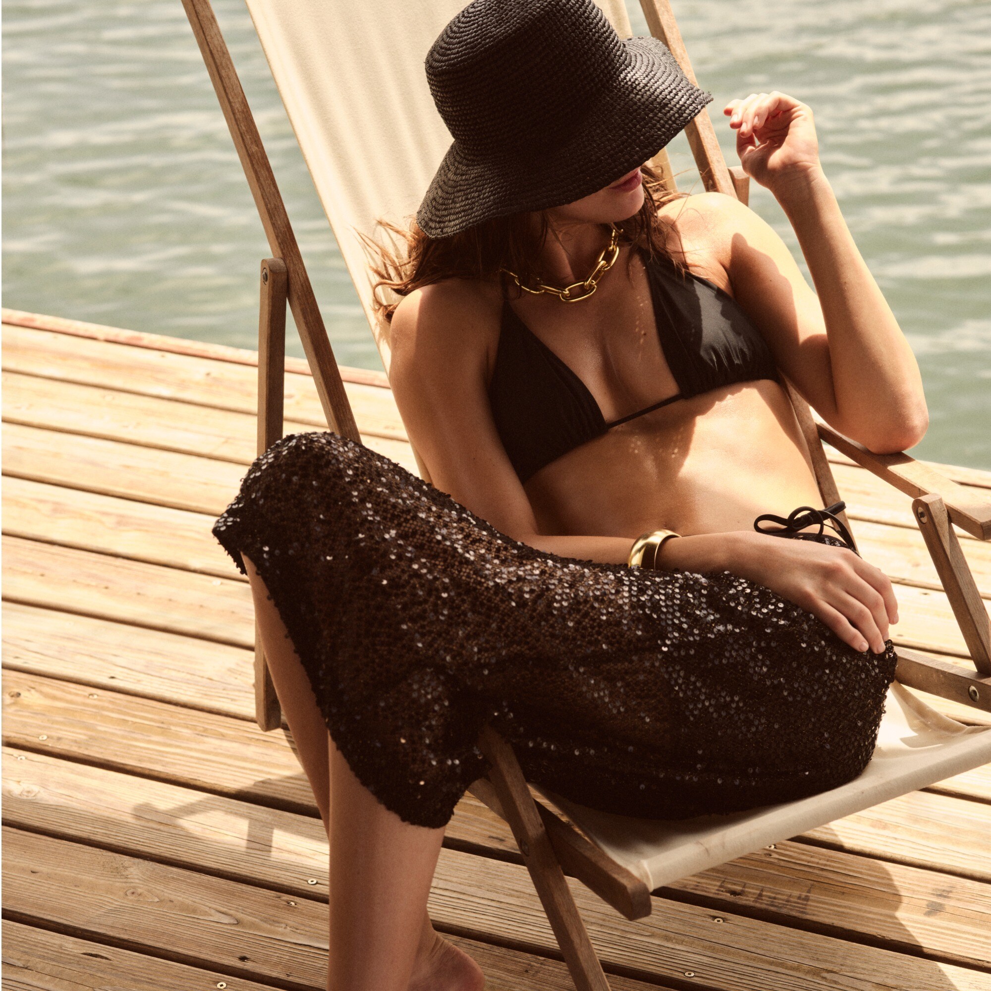 Falda Collection Sequin Midi Mujer Negros Mexico Con