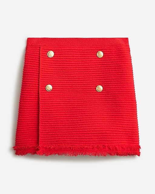 womens Faux-wrap sweater-skirt in fine boucl&eacute;