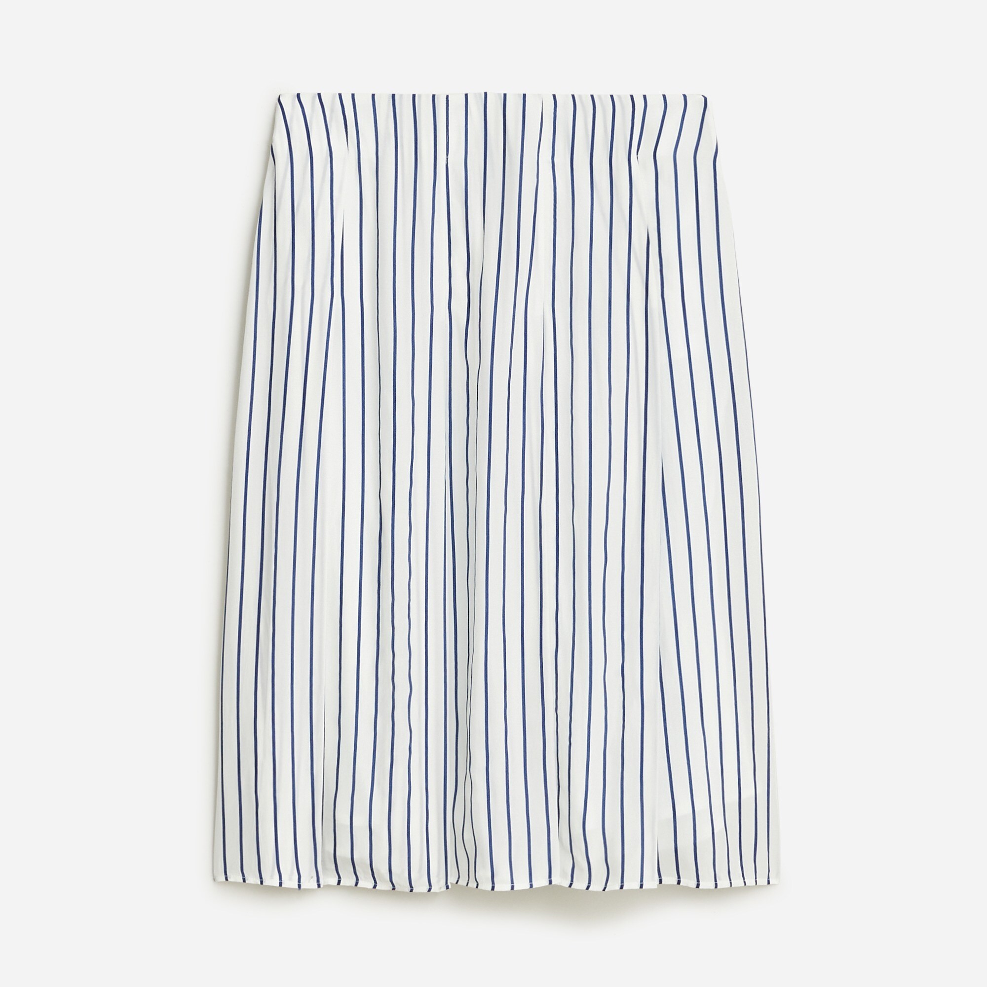 Pleated skirt in striped crepe de chine