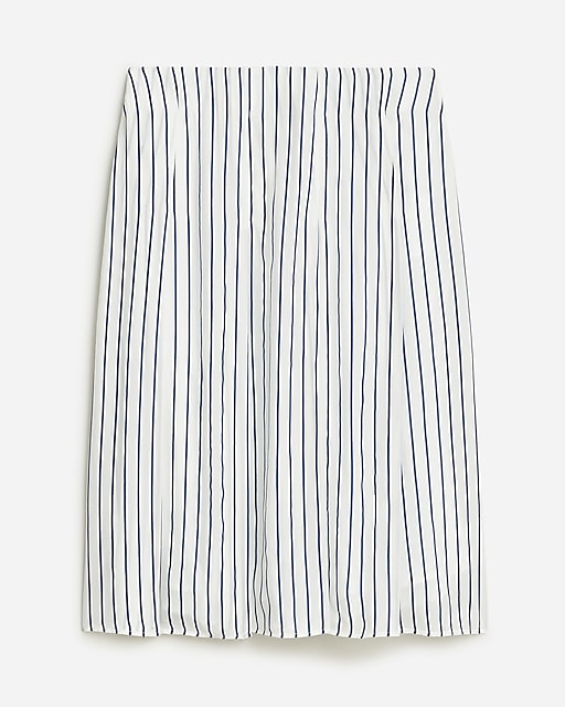 womens Pleated skirt in striped crepe de chine
