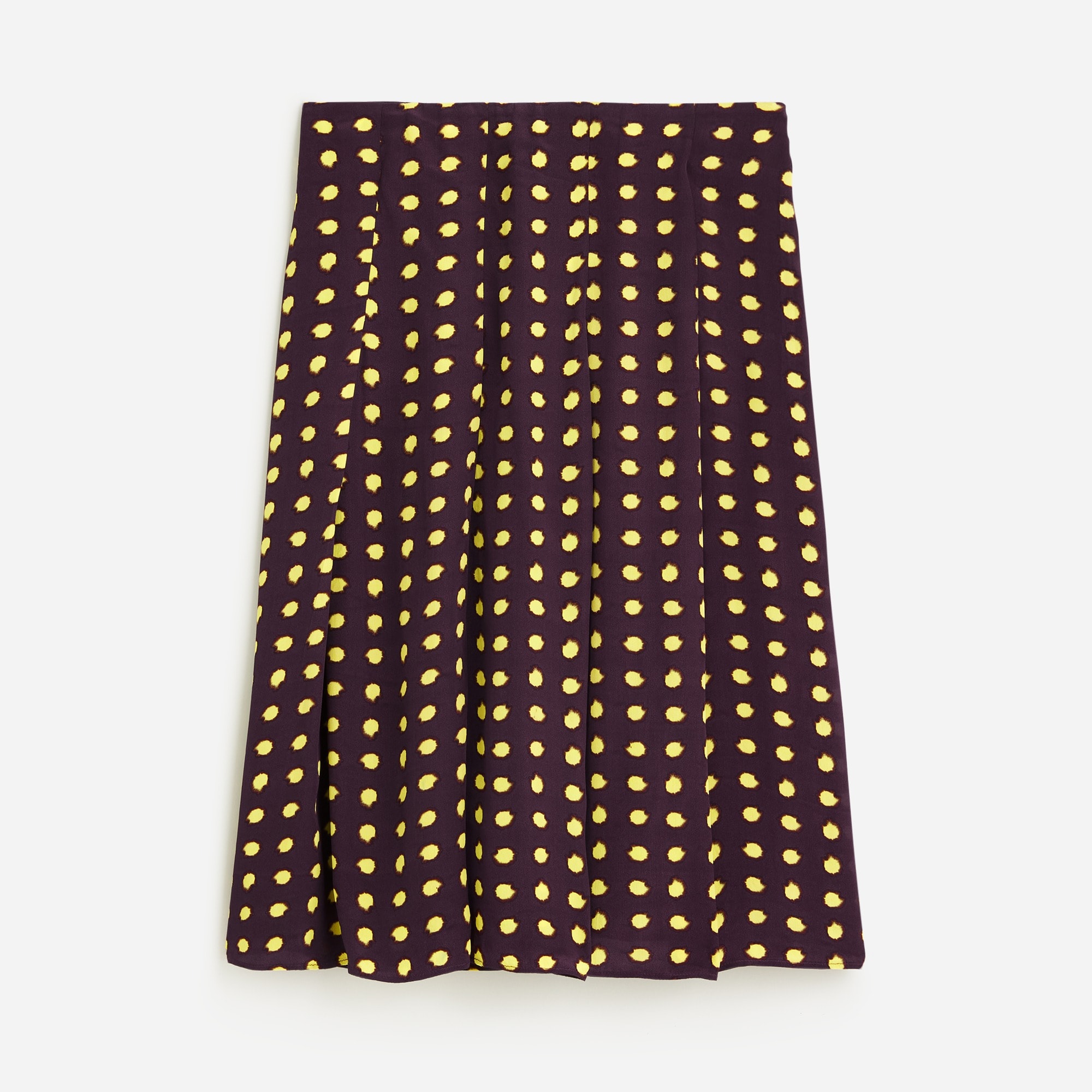 womens Pleated skirt in dot crepe de chine