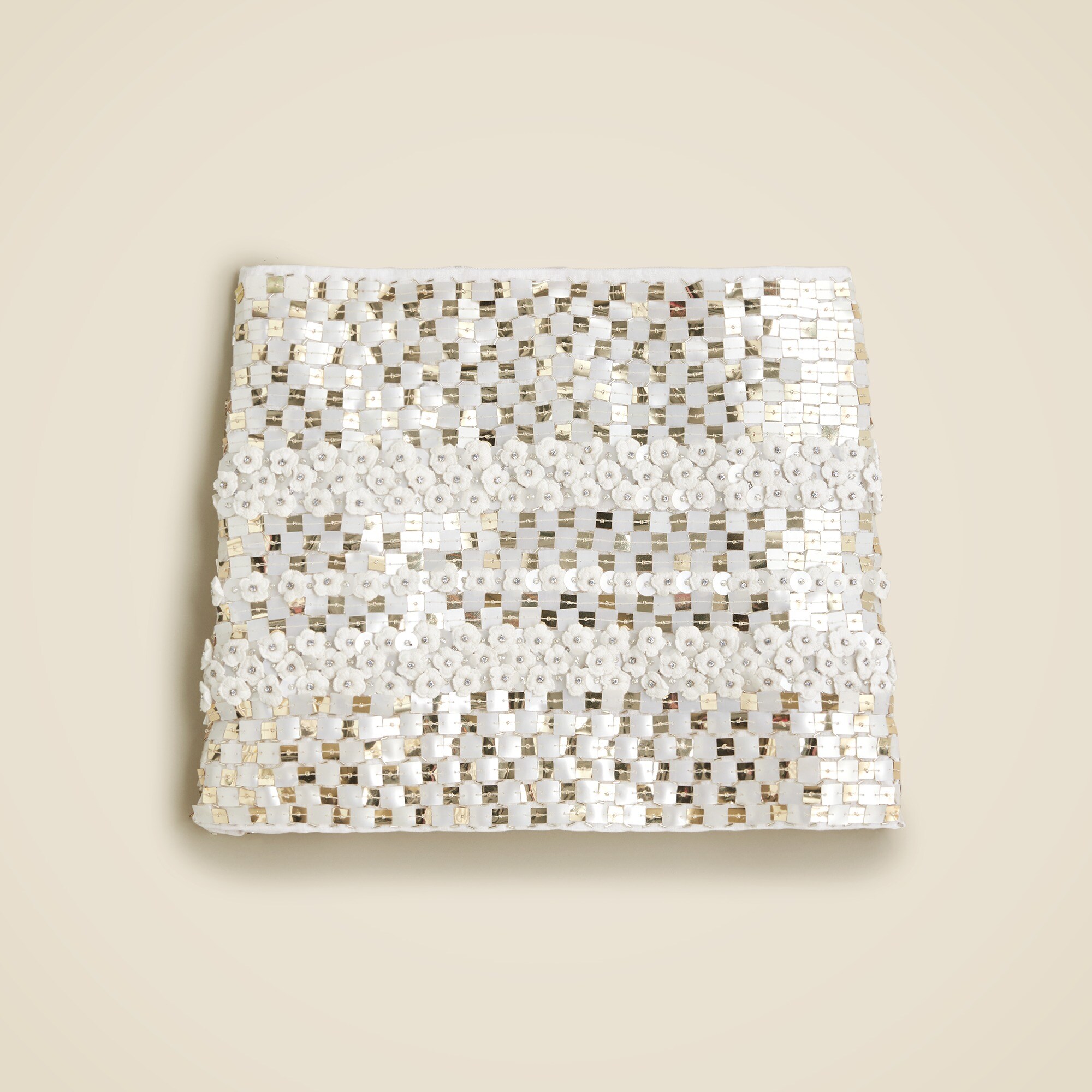 Collection embellished mini skirt with floral appliqué