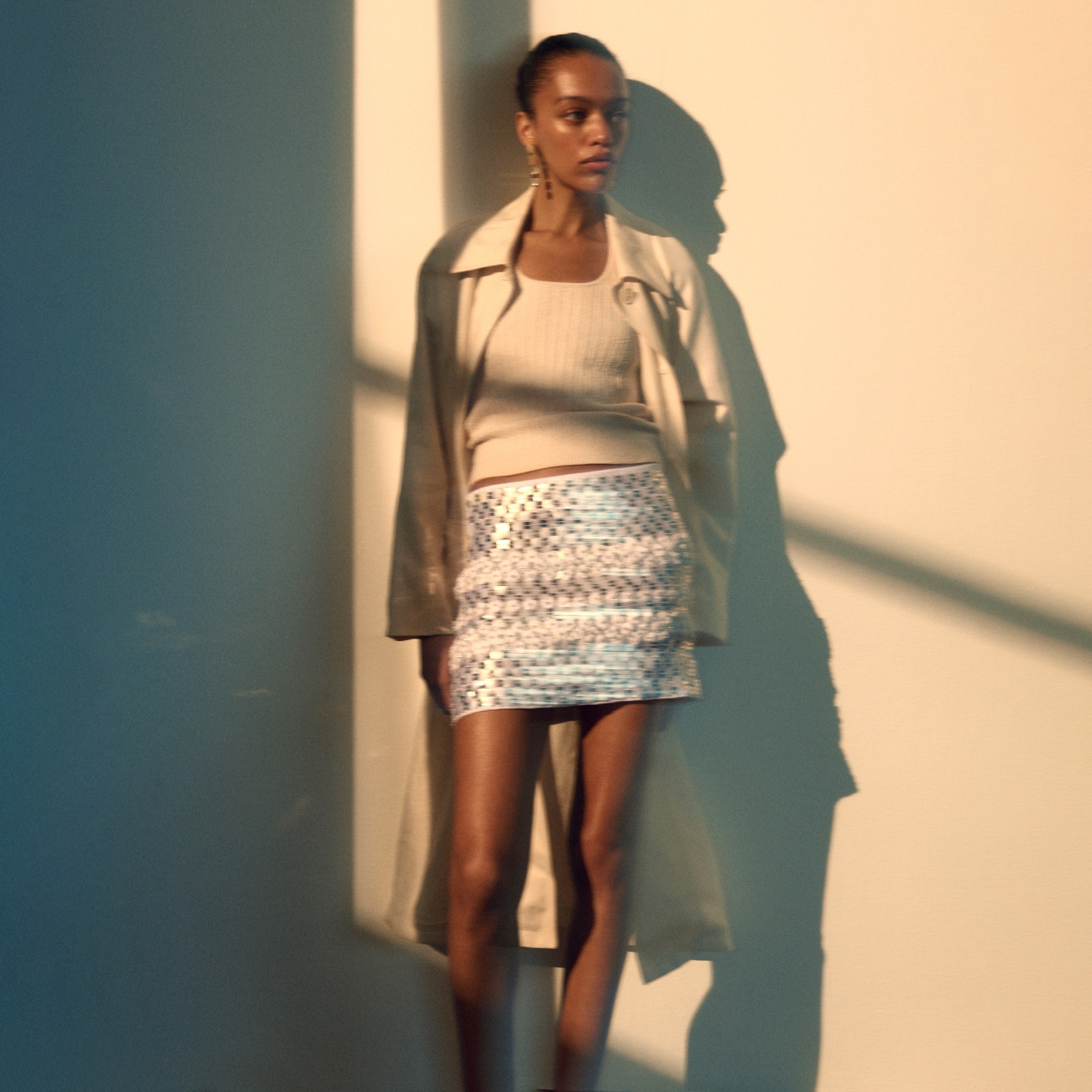 womens Collection embellished mini skirt with floral appliqu&eacute;