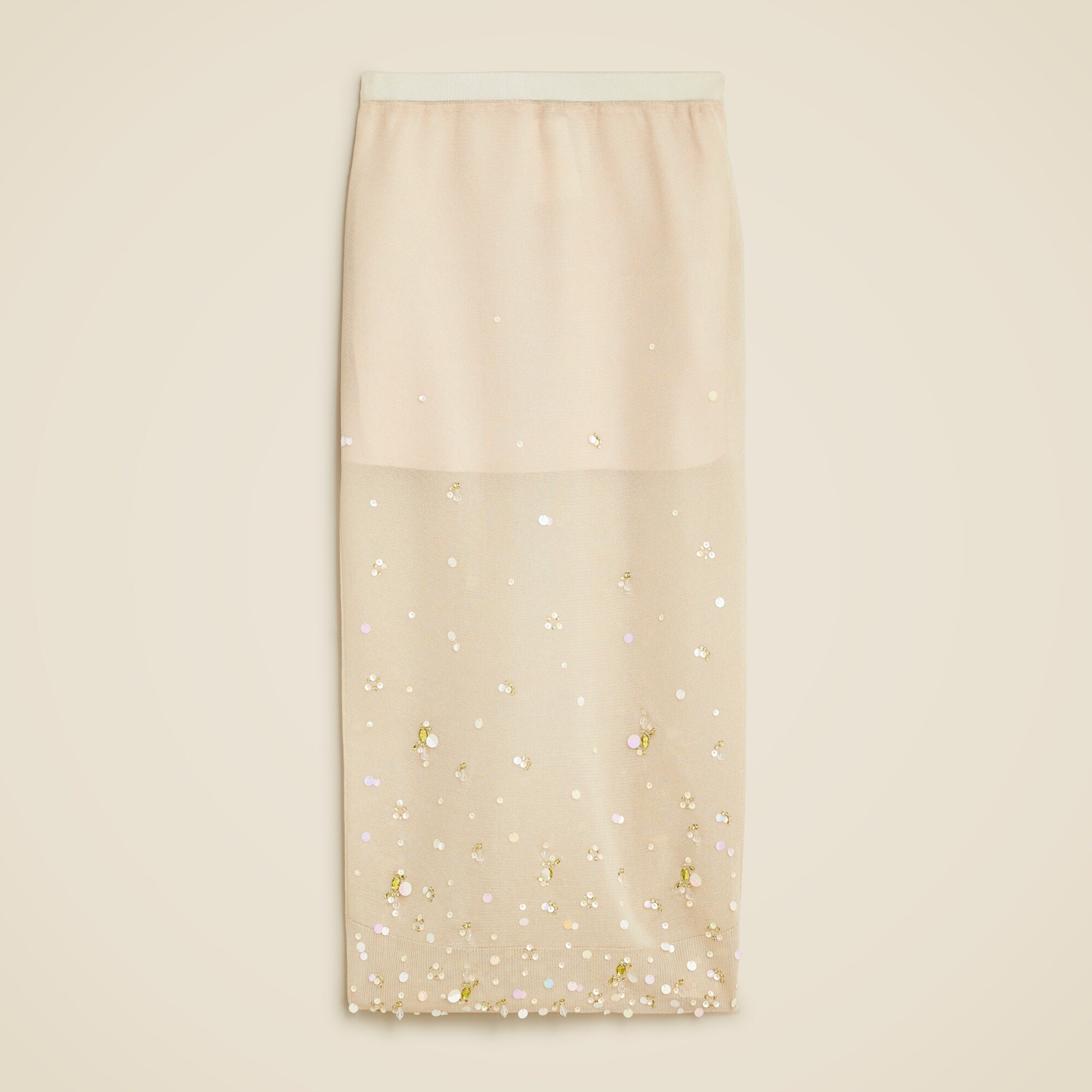 Collection sheer sweater-skirt with sequins