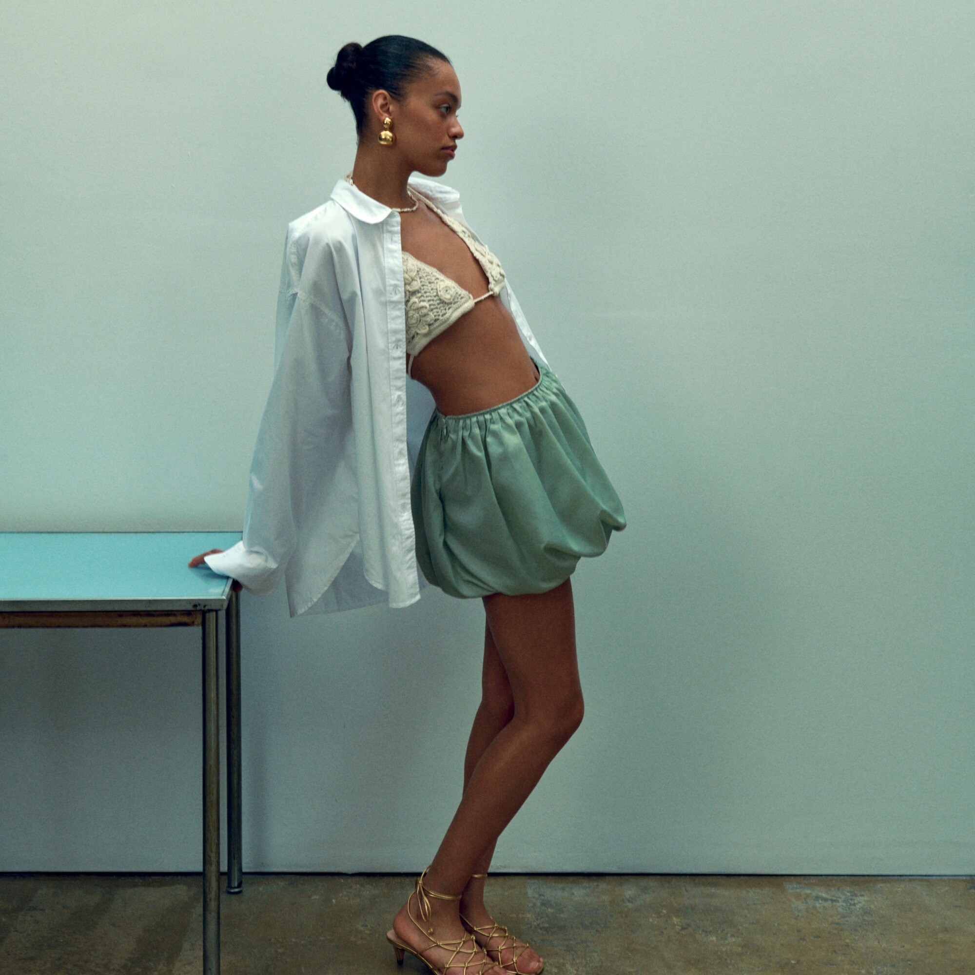 Collection bubble mini skirt in taffeta