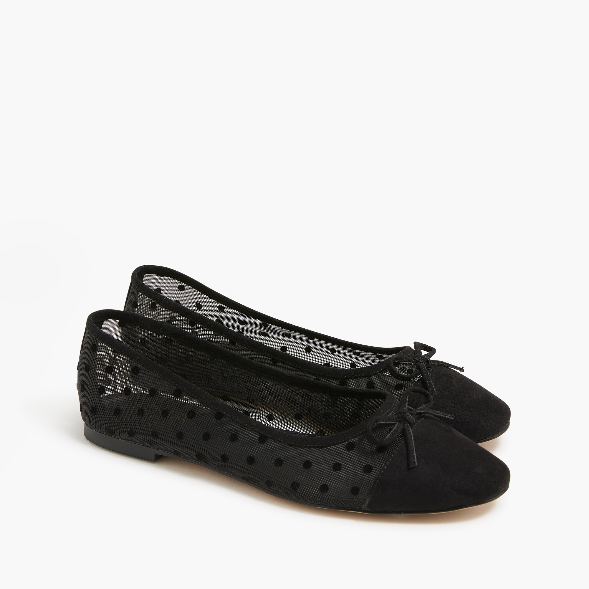 mesh cap toe ballet flats for women