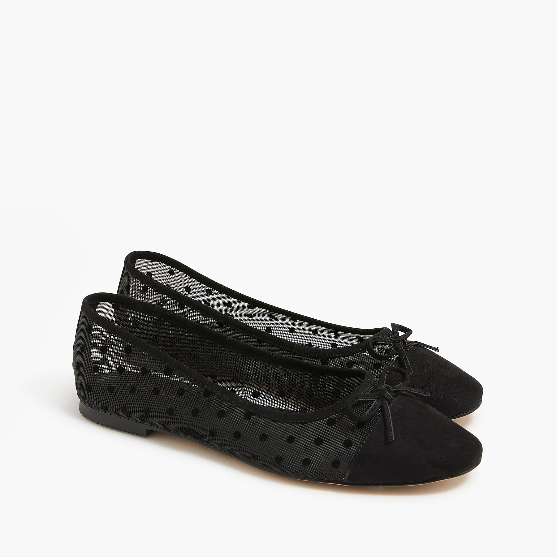 Mesh cap toe ballet flats