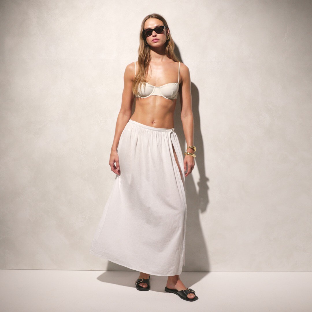 Beach cotton midi skirt