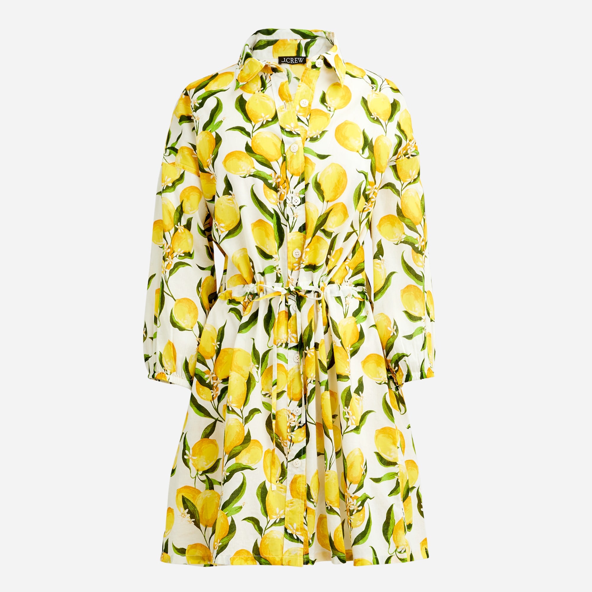  Cinched shirtdress in limoncello
