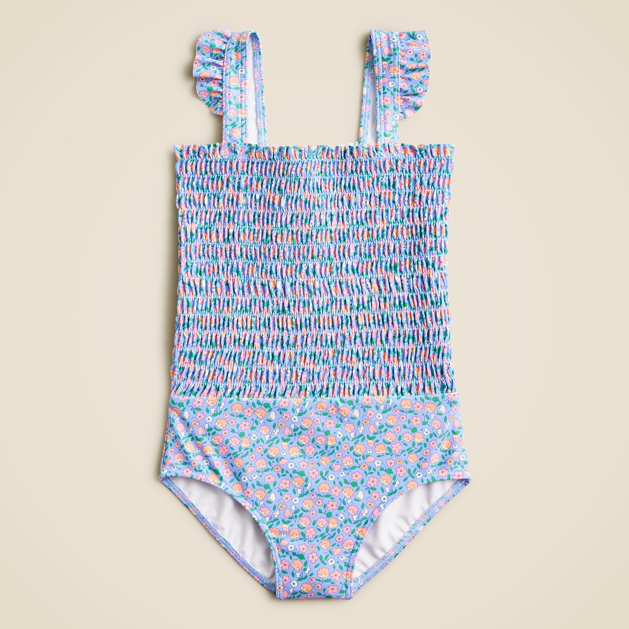 J.Crew Minnow X Crewcuts Girls Smocked One piece Swimsuit With UPF 50 For Girls
