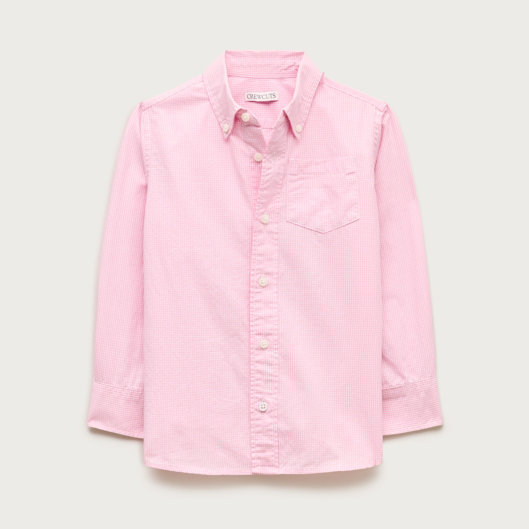Kids' stretch poplin button-down in gingham