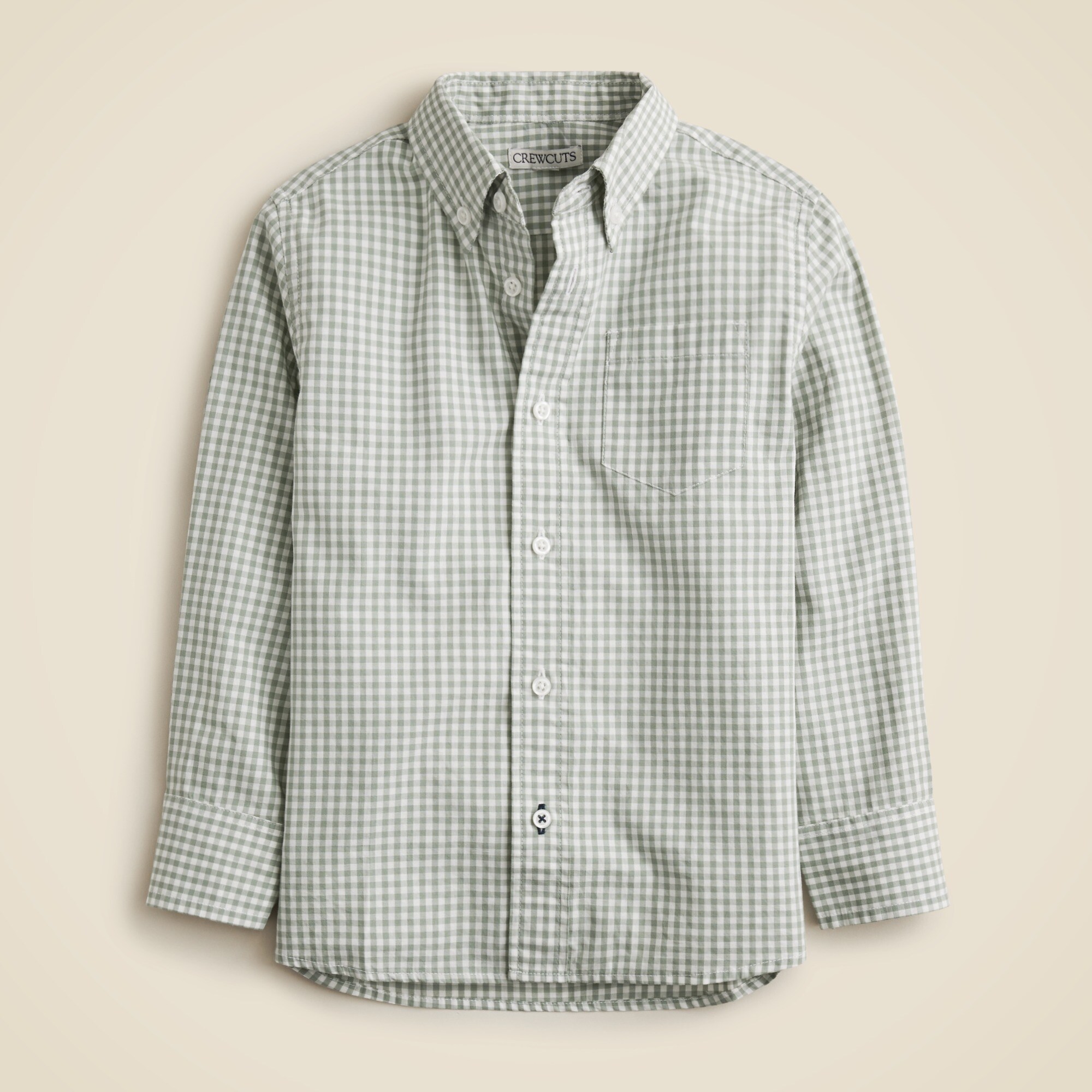 Kids' stretch poplin button-down in gingham