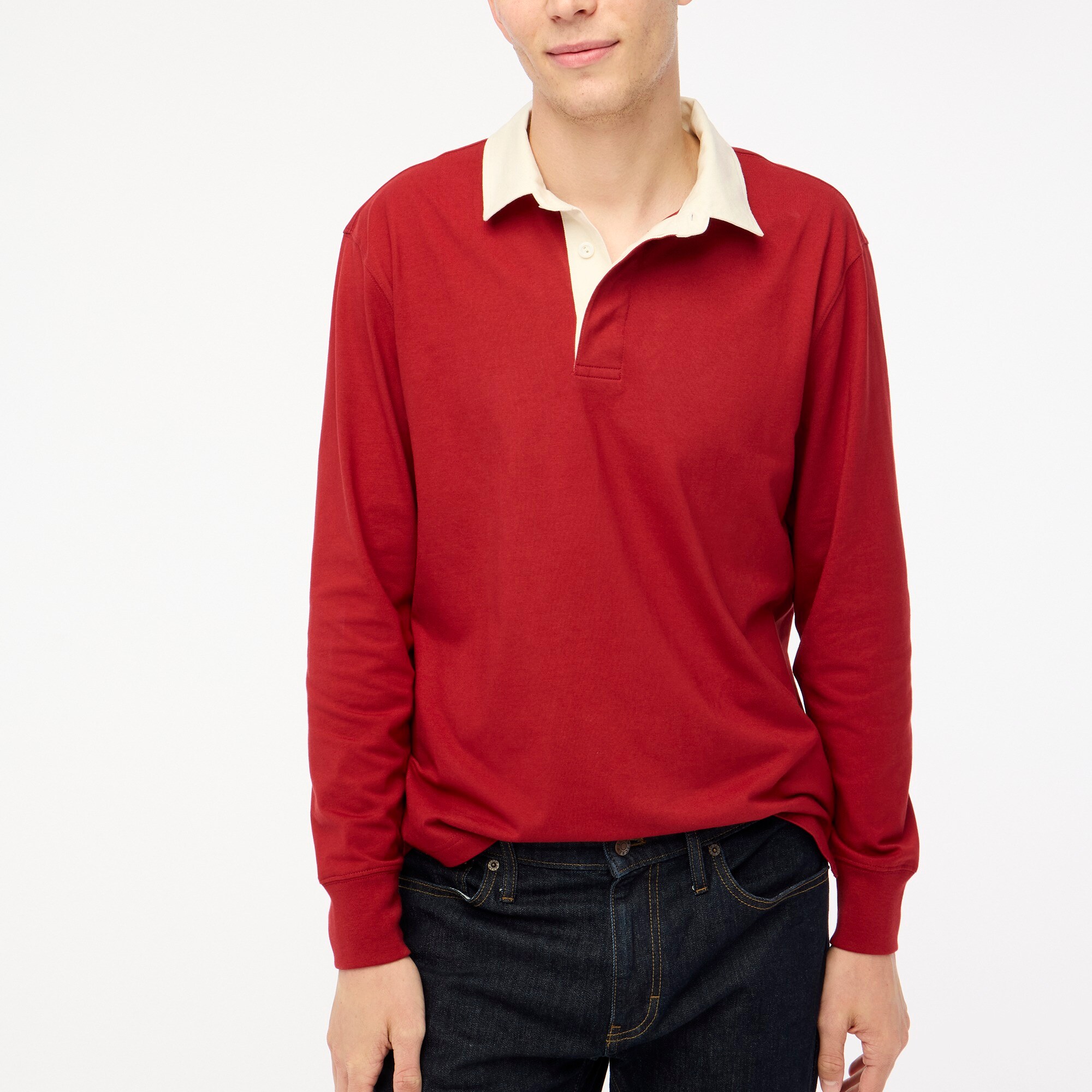 Long-sleeve rugby polo shirt