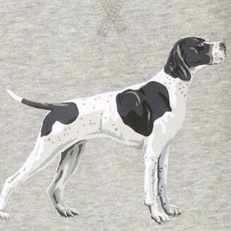 Fleece pointer dog sweatshirt HTHR GREY factory: fleece pointer dog sweatshirt for men