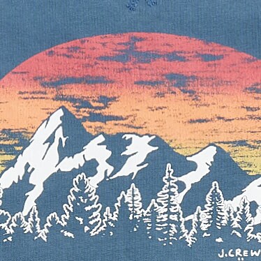 Sunset mountain sweatshirt OPAL BLUE factory: sunset mountain sweatshirt for men