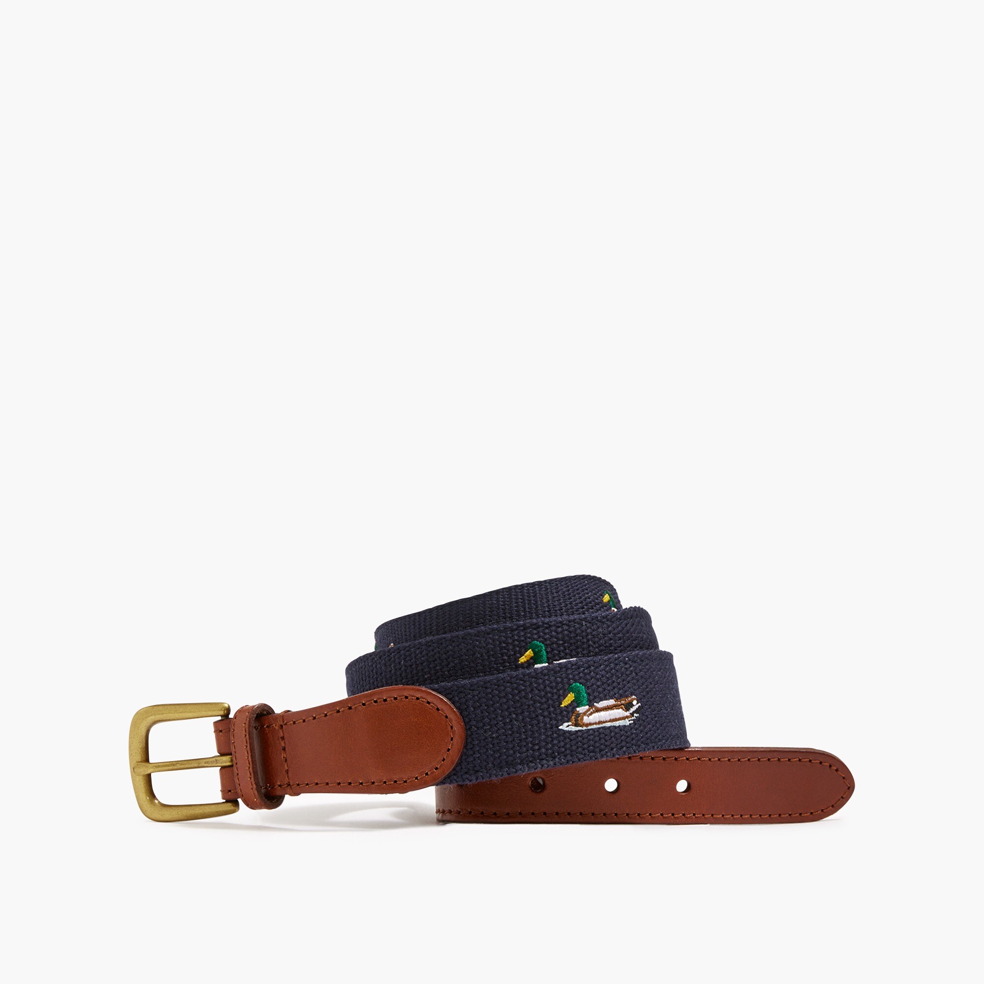 embroidered-webbing belt for men