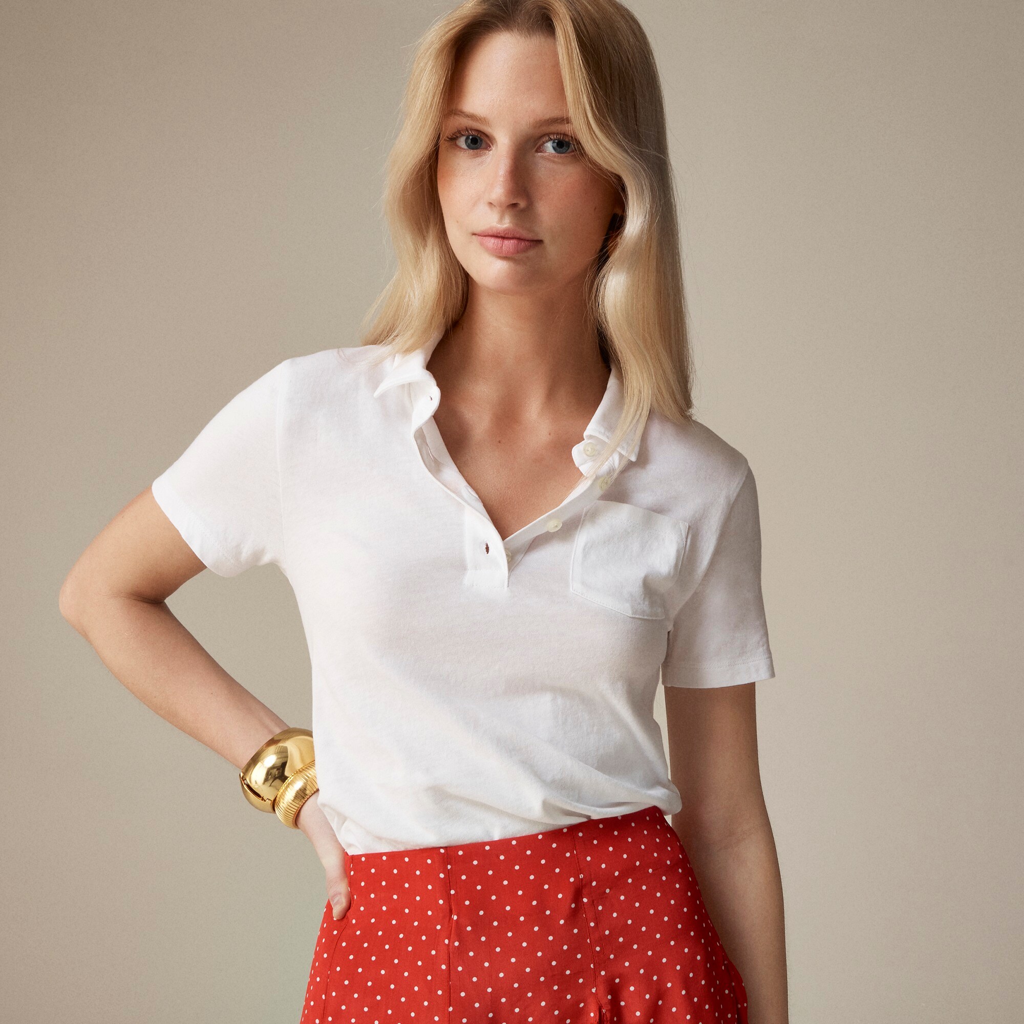 Vintage jersey shrunken polo T-shirt