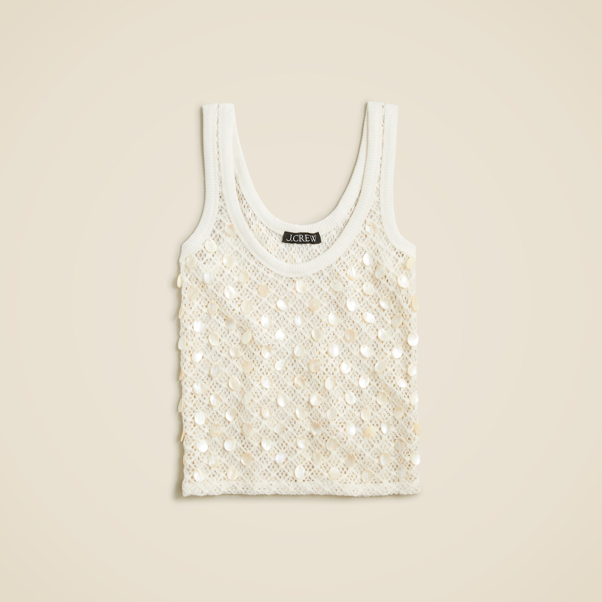 J.Crew: Crochet Shell-embroidered Tank Top For Women