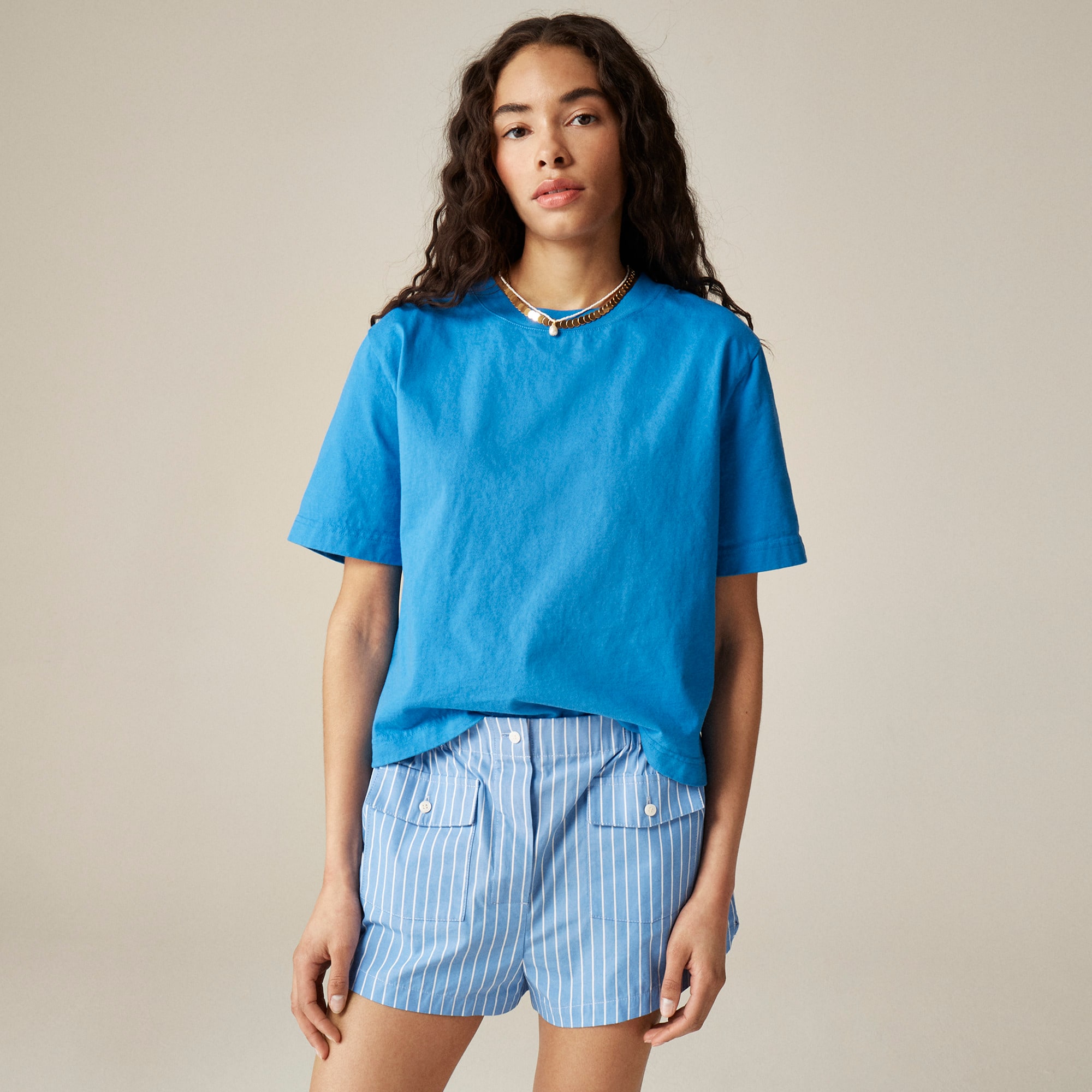 womens Relaxed premium-weight cropped T-shirt