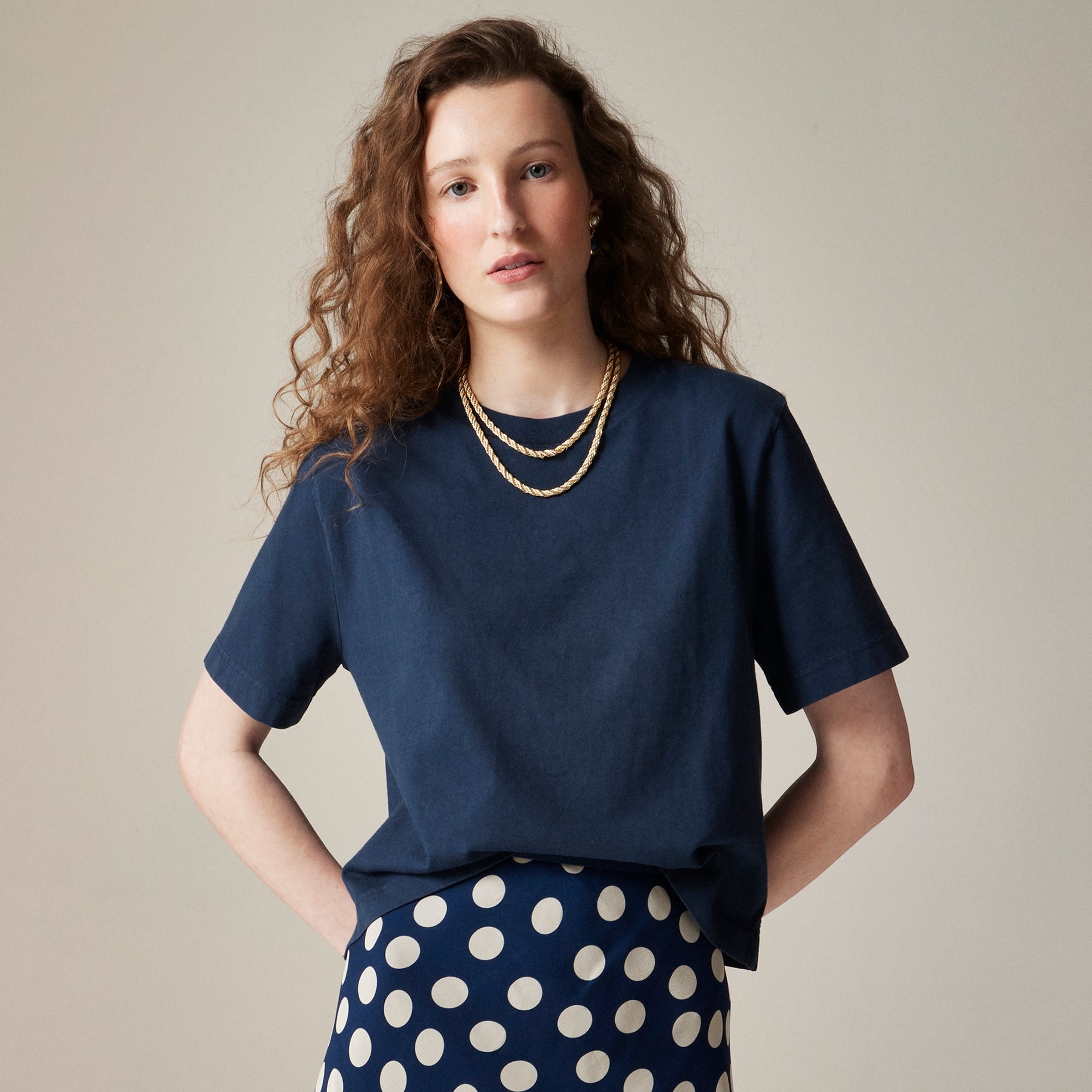 womens Relaxed premium-weight cropped T-shirt