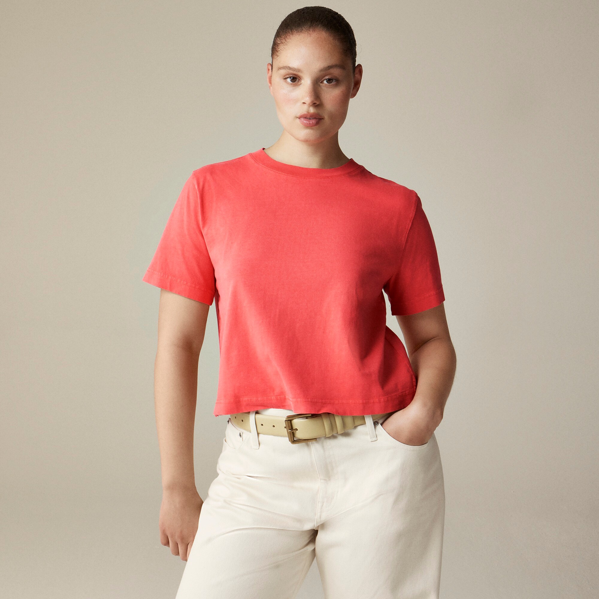 Relaxed premium-weight cropped T-shirt
