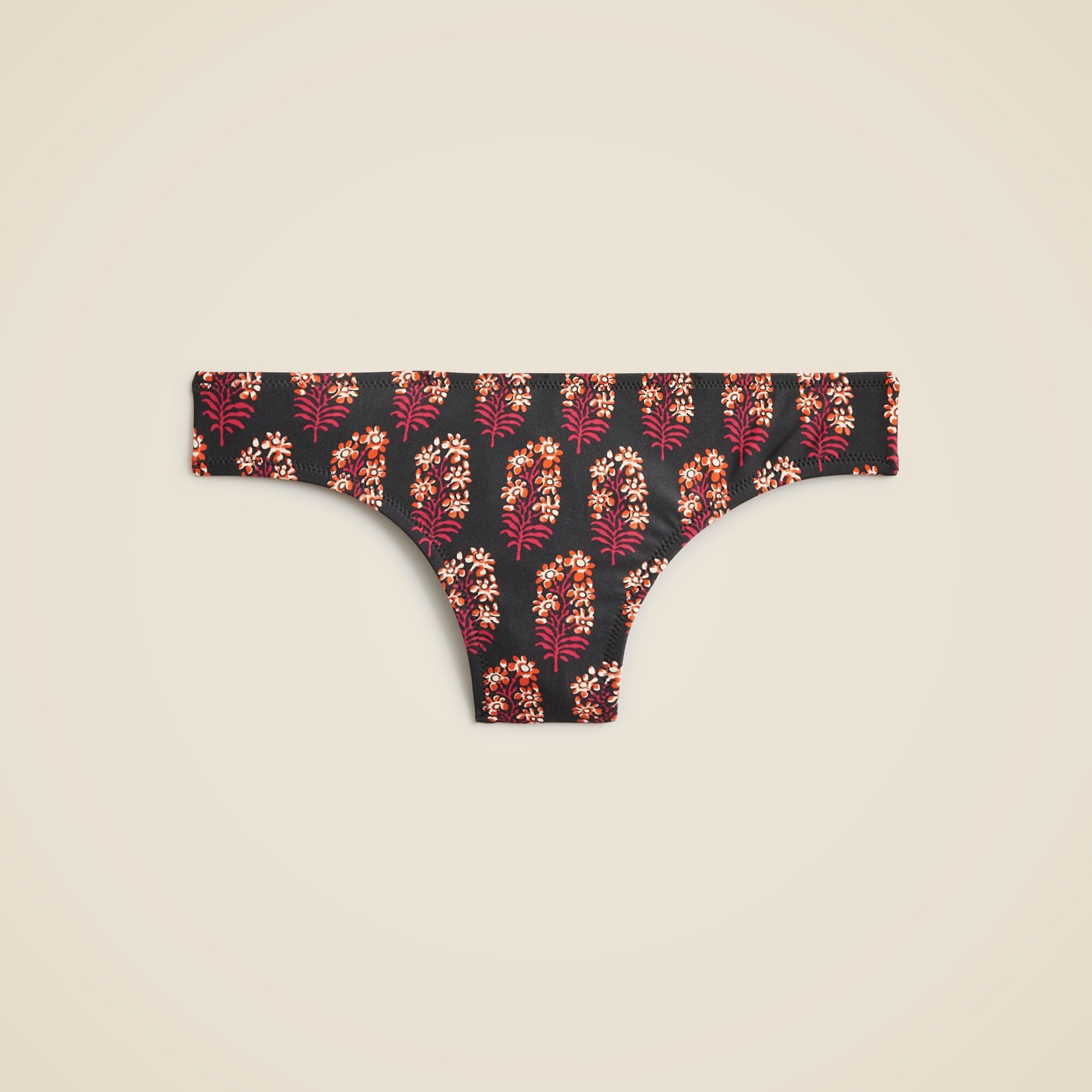 Hipster full-coverage bikini bottom in berry block print
