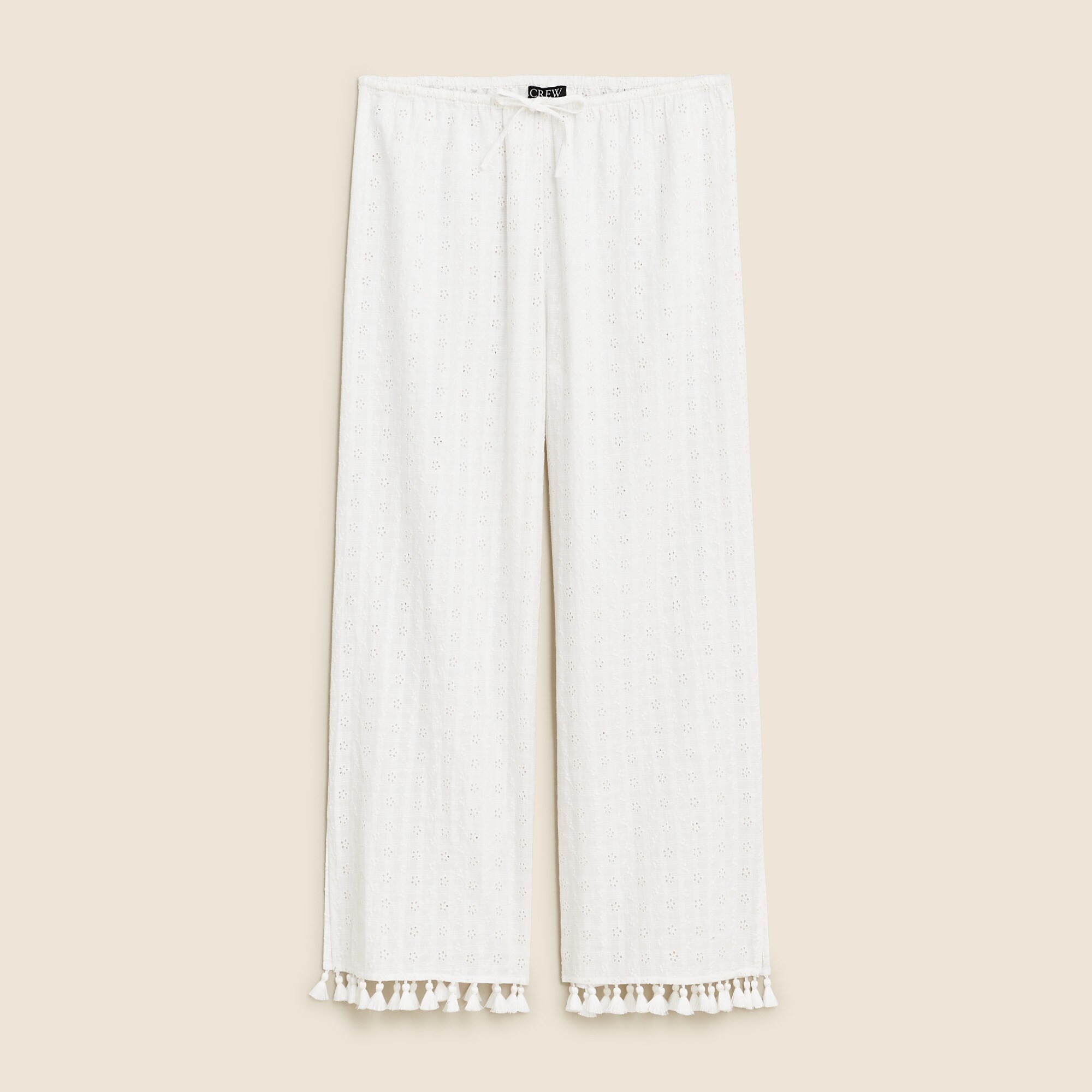 Eyelet beach pant with tassels