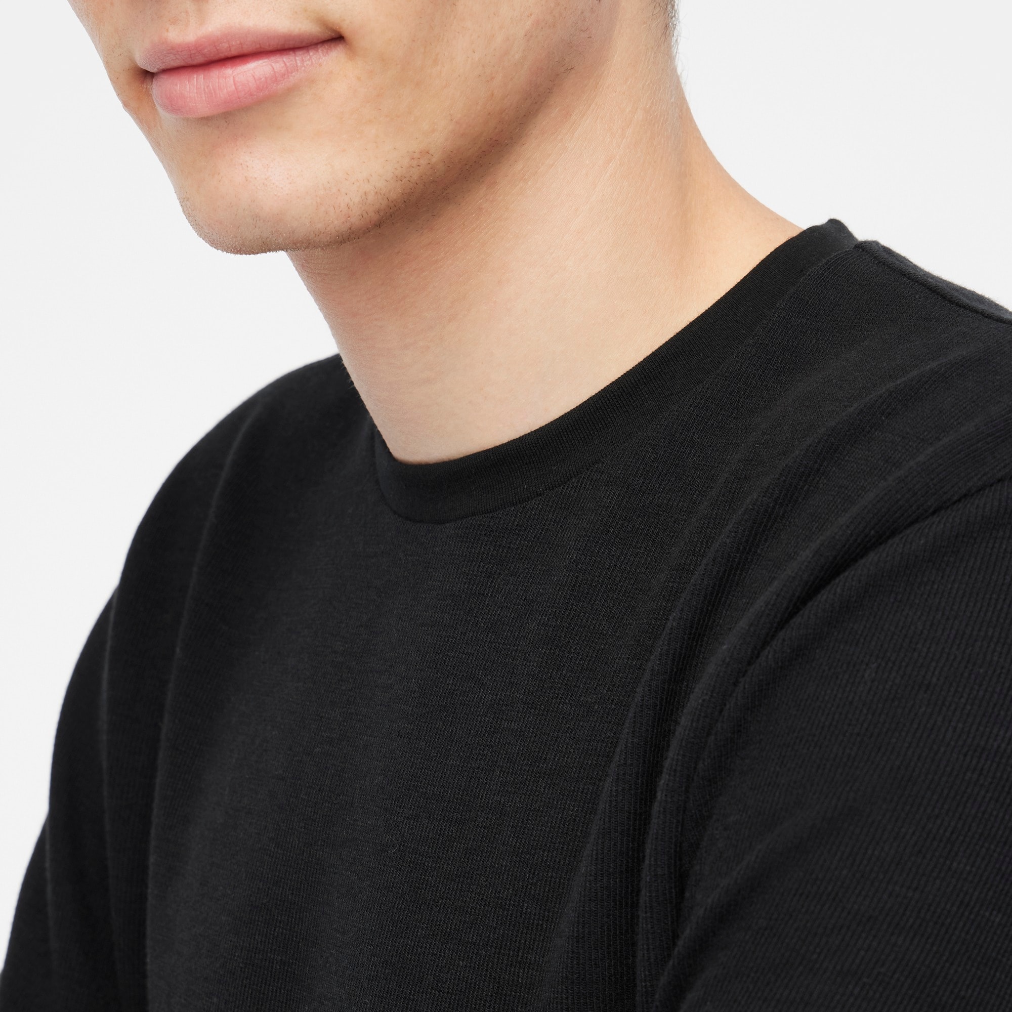 Long-sleeve soft textured tee