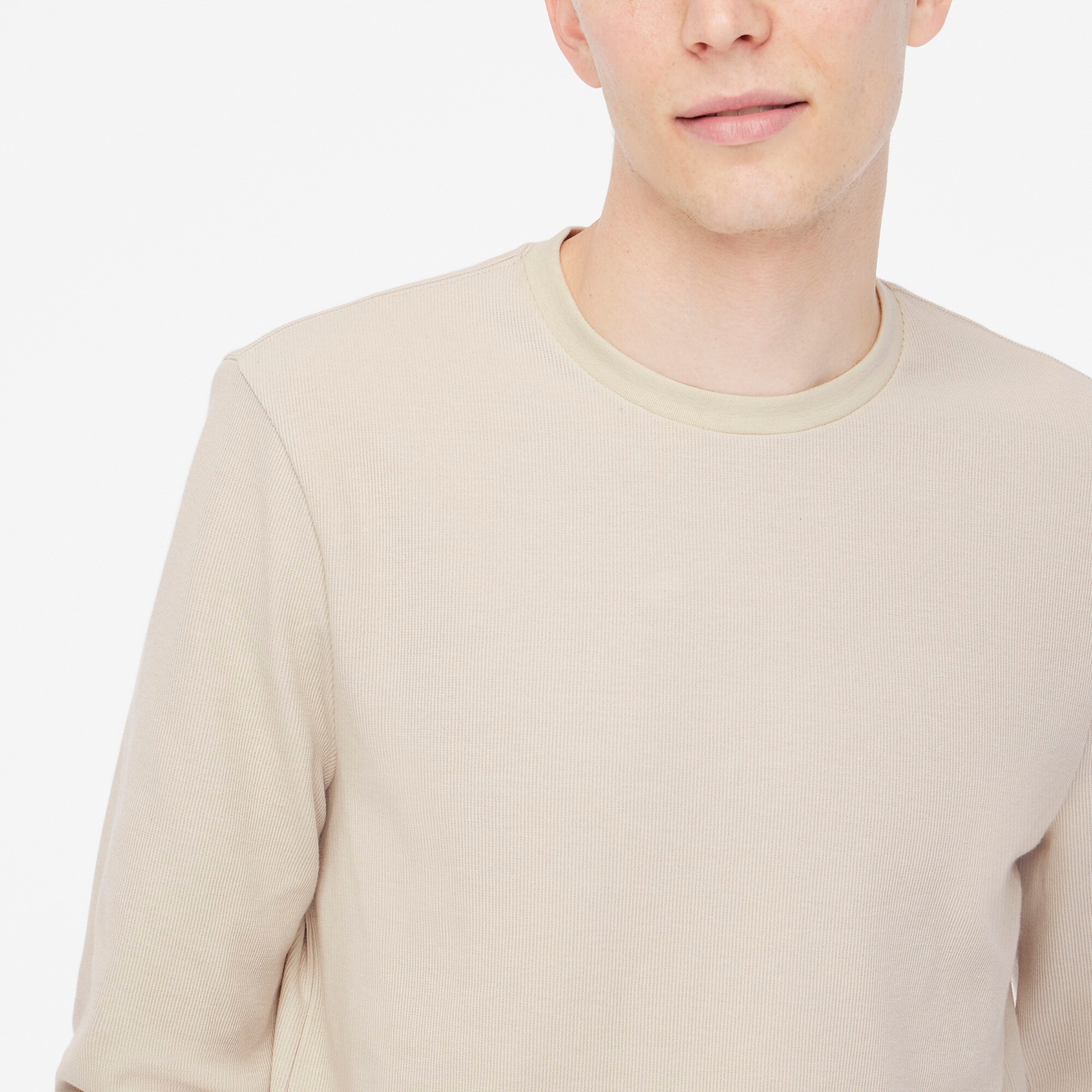 Long-sleeve soft textured tee