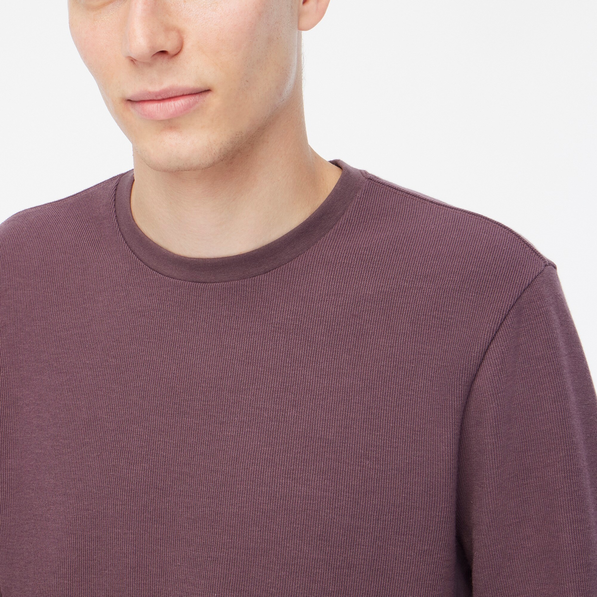 Long-sleeve soft textured tee