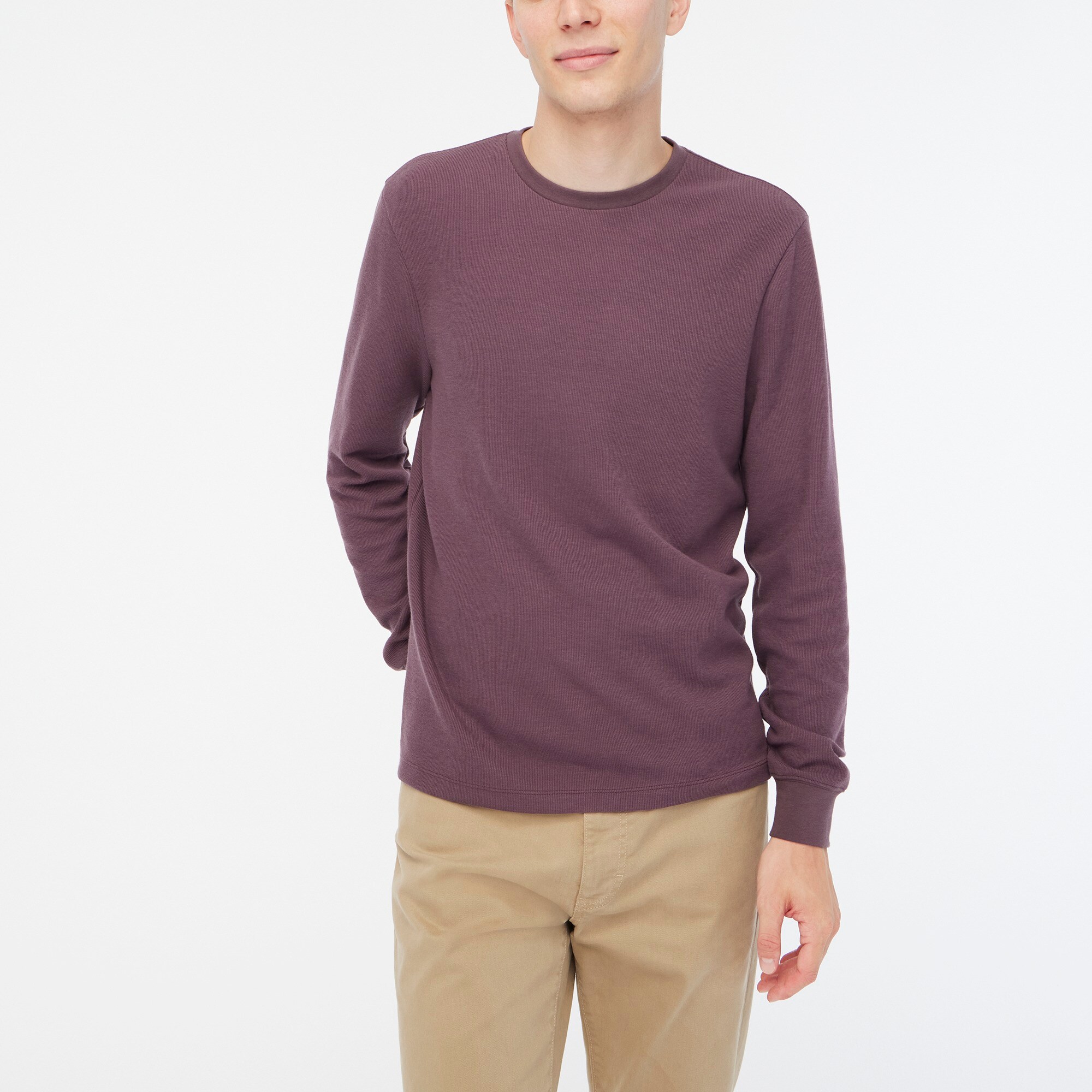Long-sleeve soft textured tee