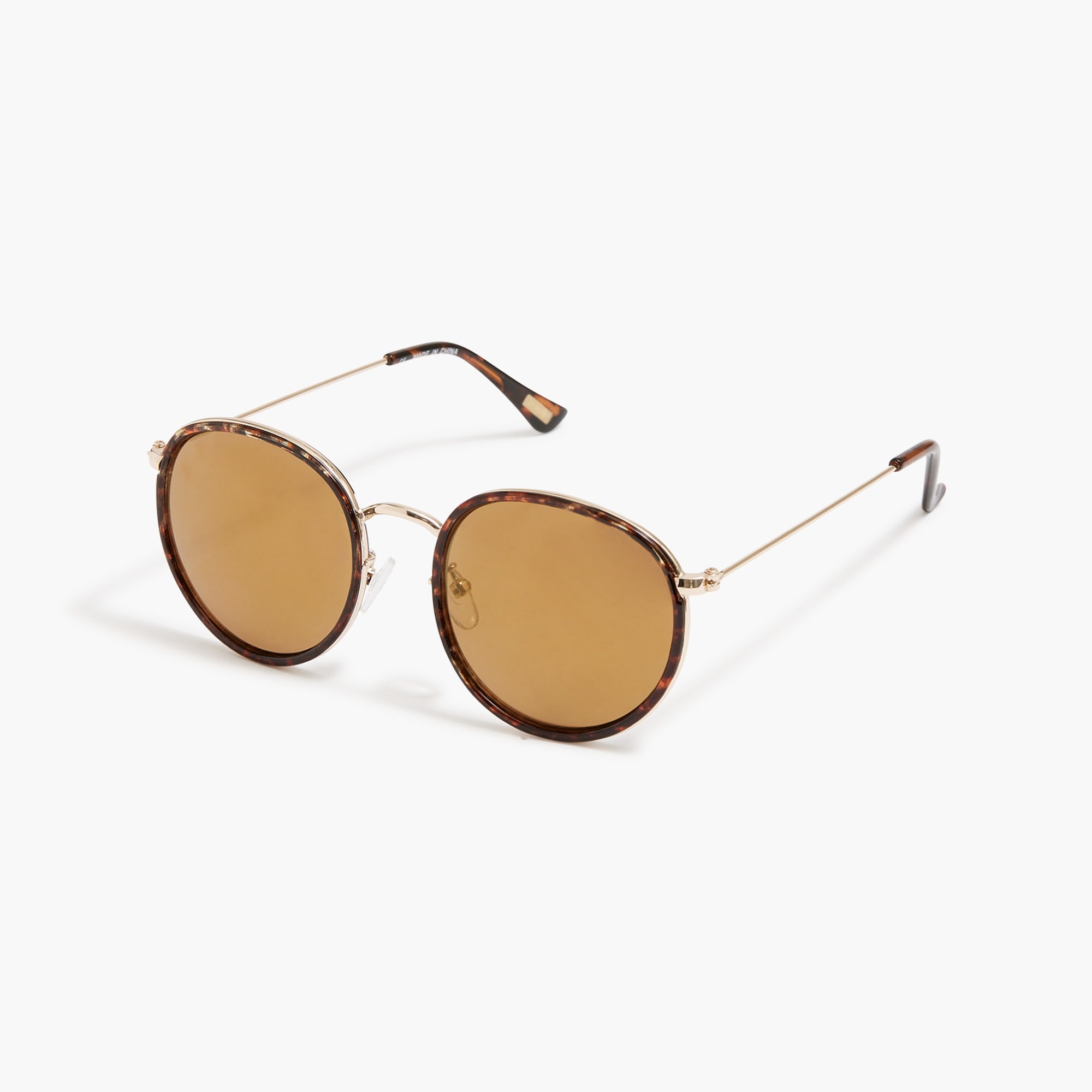 Tortoise round-frame sunglasses