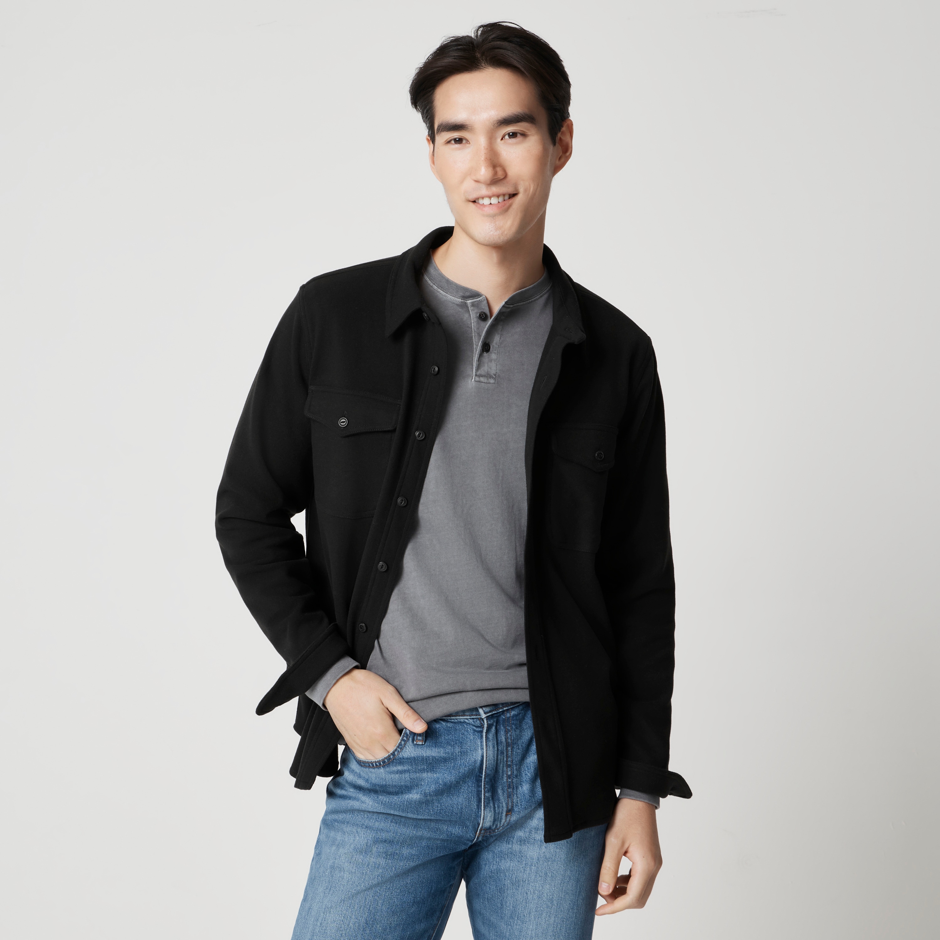 Double-knit work shirt