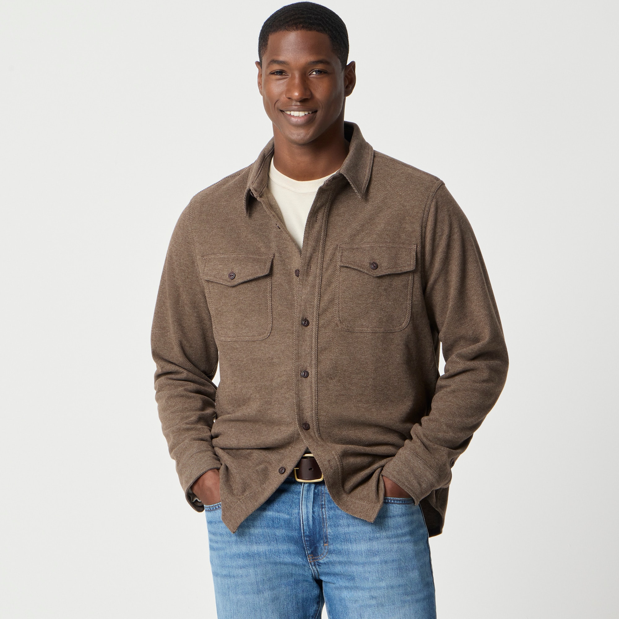 Double-knit work shirt