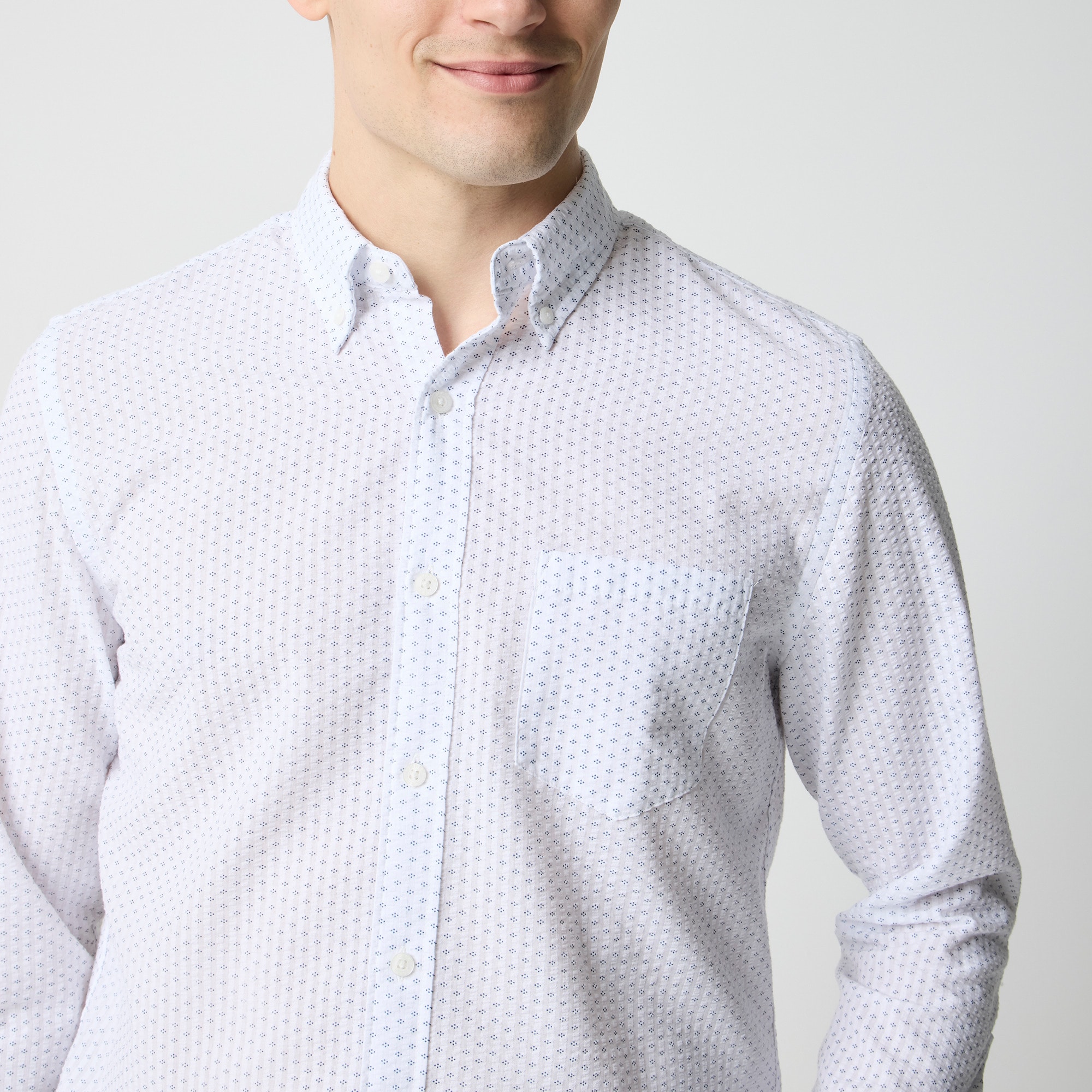 Classic printed seersucker shirt
