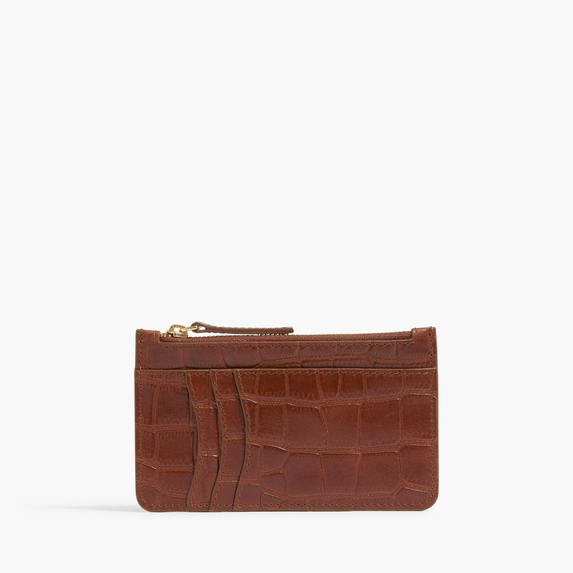 Faux croc leather card wallet