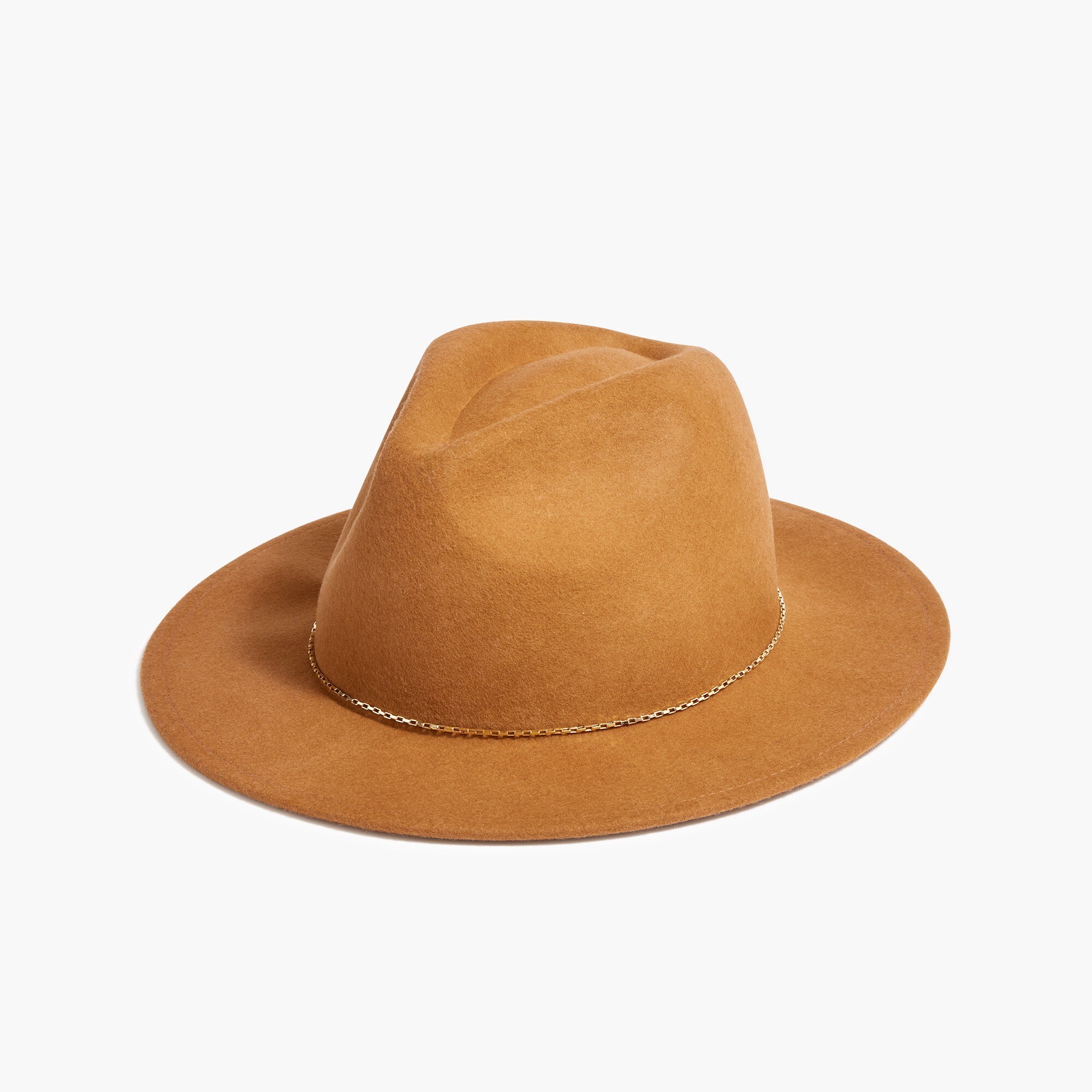 wool fedora with chain for women