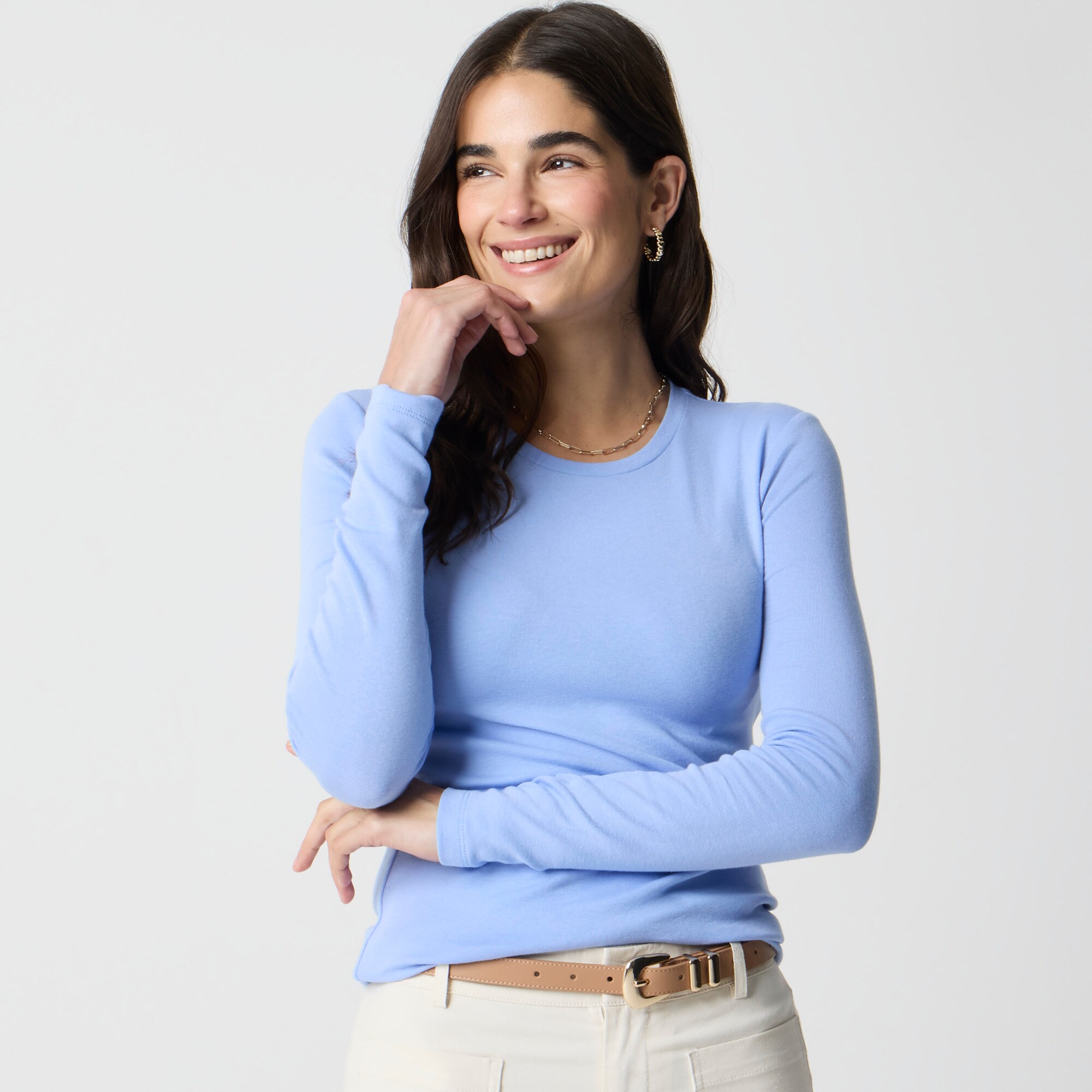 womens Long-sleeve ribbed everyday tee