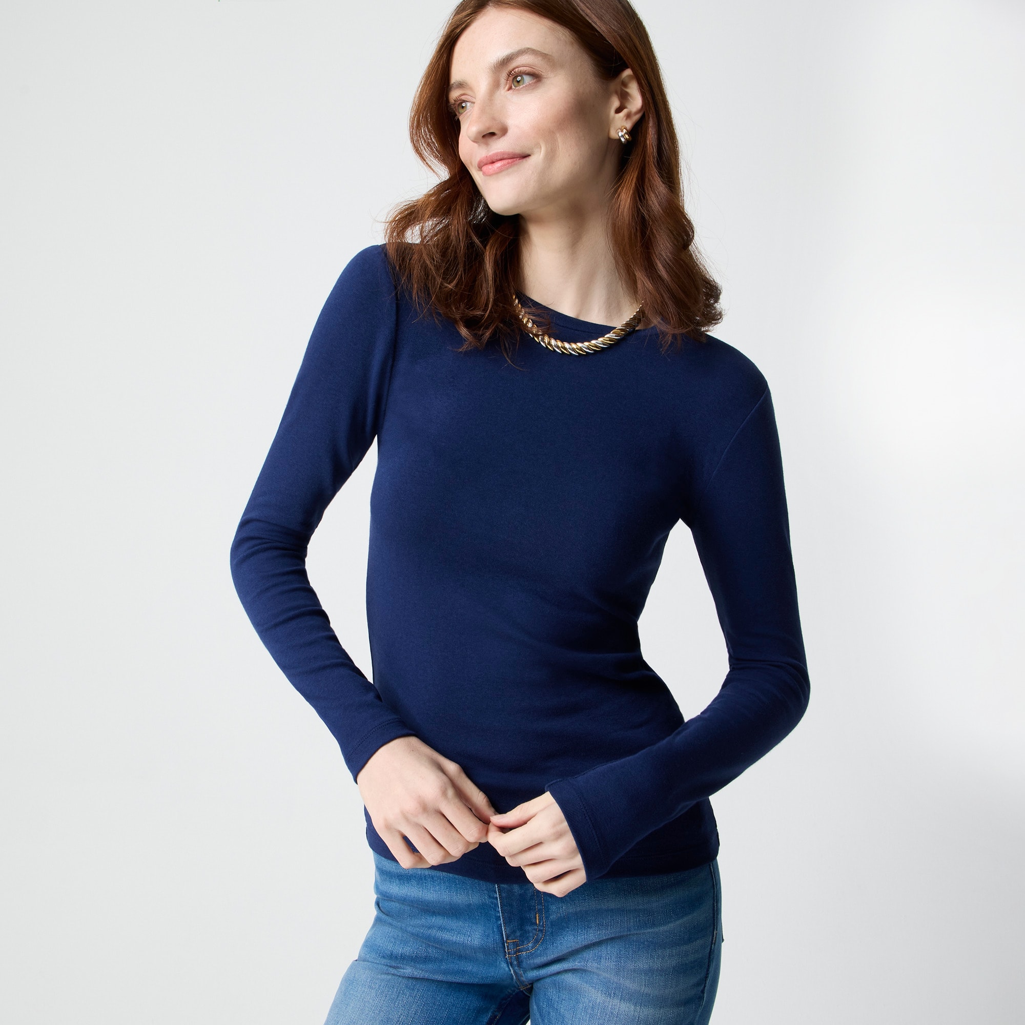 womens Long-sleeve ribbed everyday tee