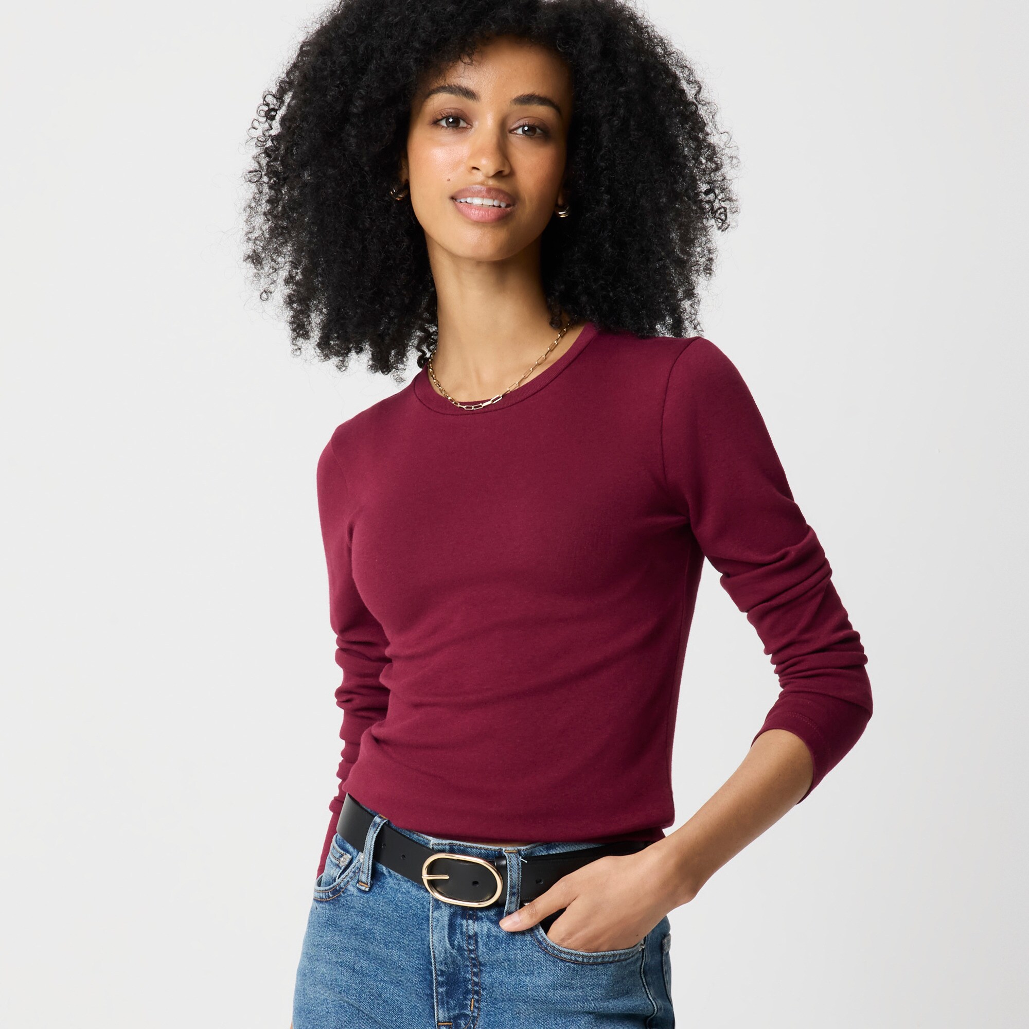 womens Long-sleeve ribbed everyday tee