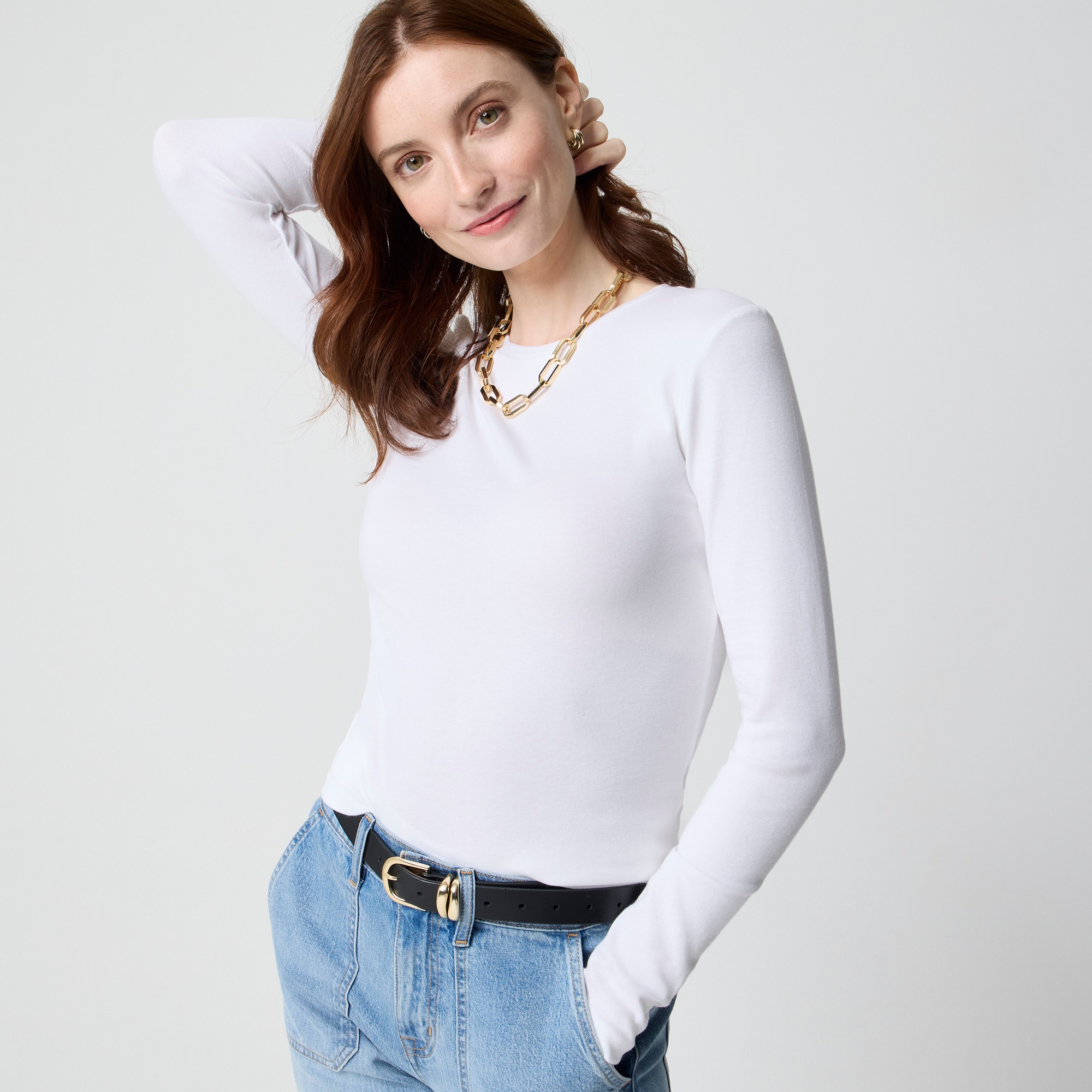 売れ筋商品|||フリー カントリー カットソー トップス レディース Women's Easy Breezy Long Sleeve Shirt White ikat Dolores Printed Bodysuit | GUESS Factory